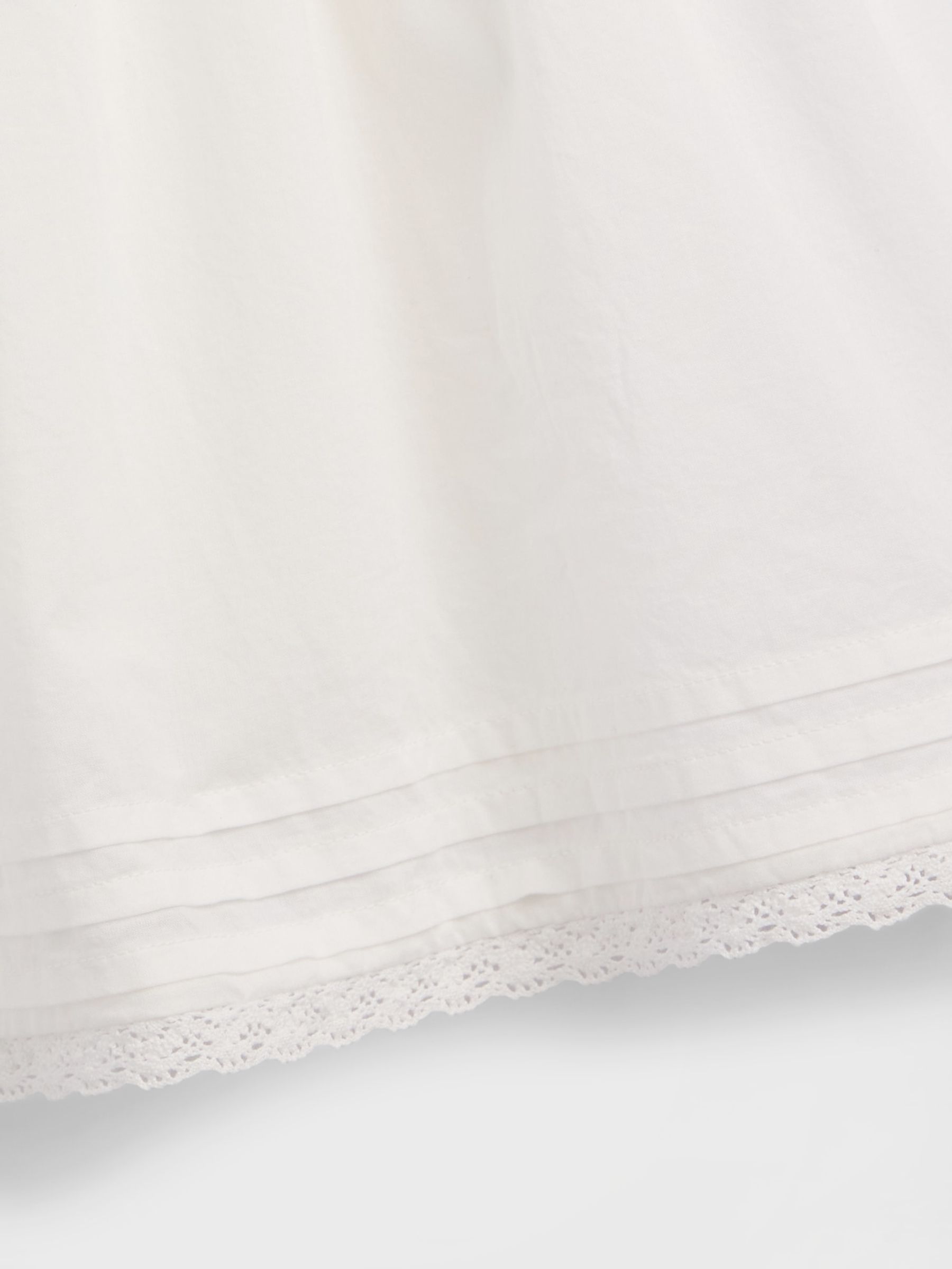 White Lace-Trim Shorts Jumpsuit - Image 4 of 4