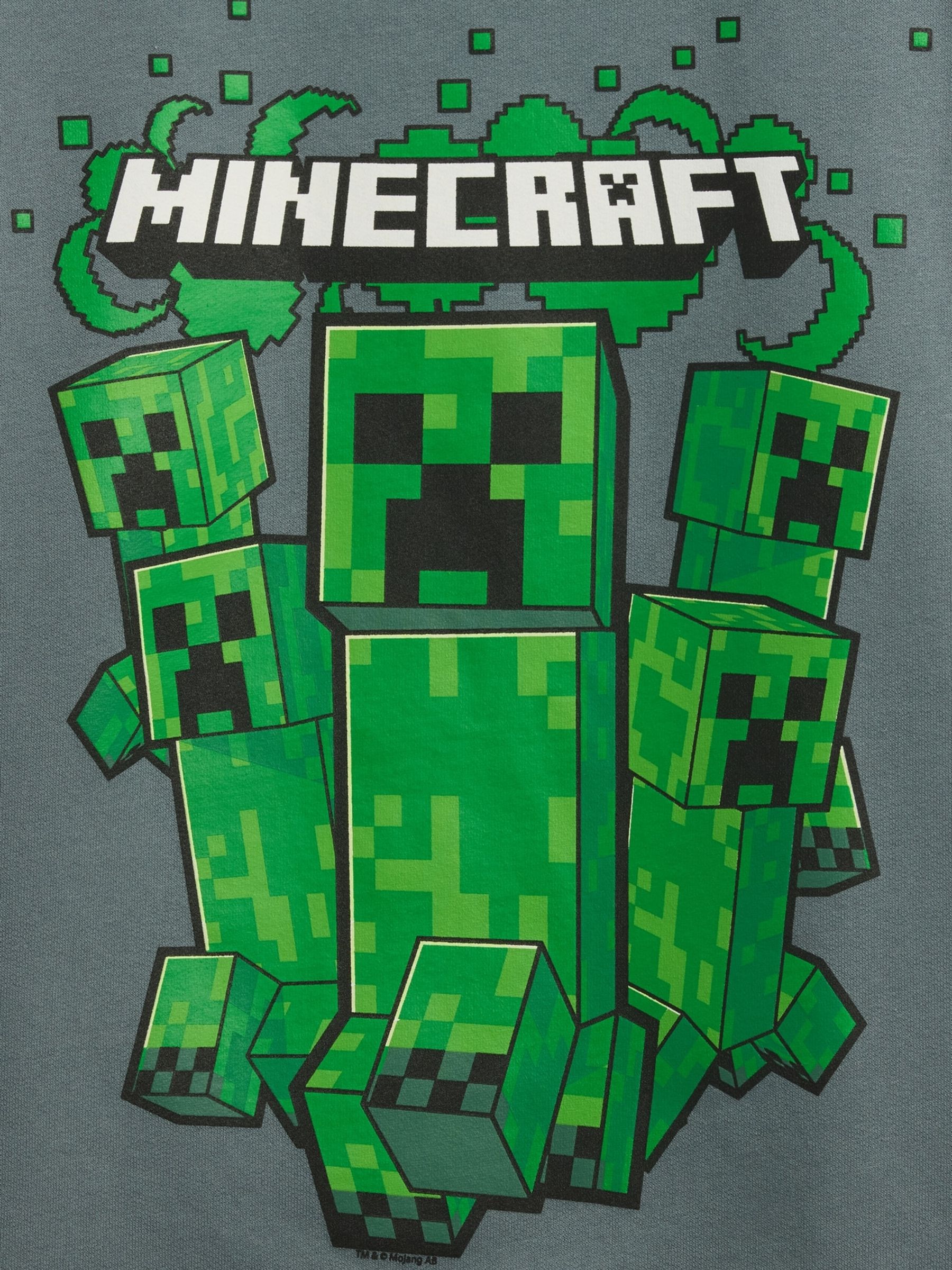 Grey Minecraft Relaxed Crew Neck Sweatshirt - Image 3 of 3
