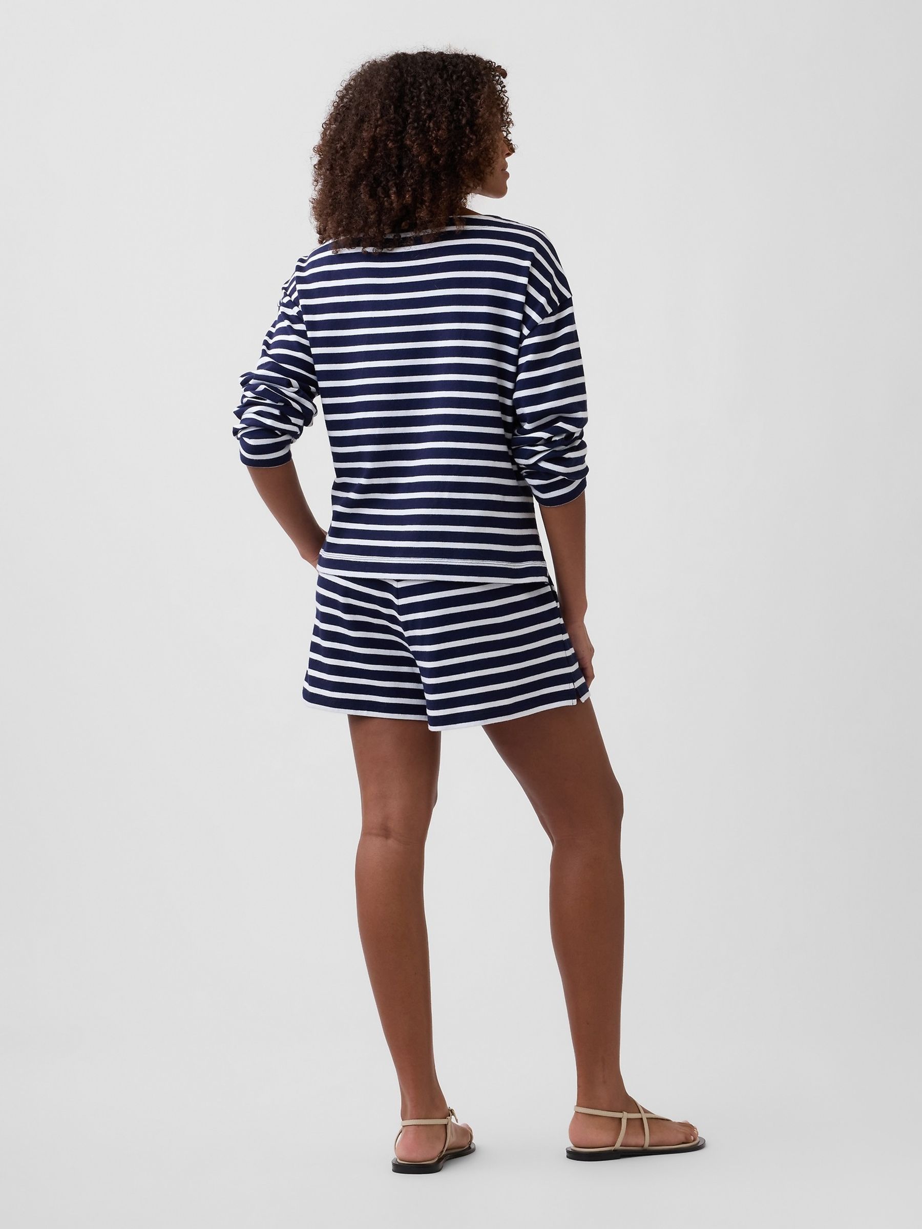 Blue Stripe Pull On Stripe Shorts - Image 2 of 5
