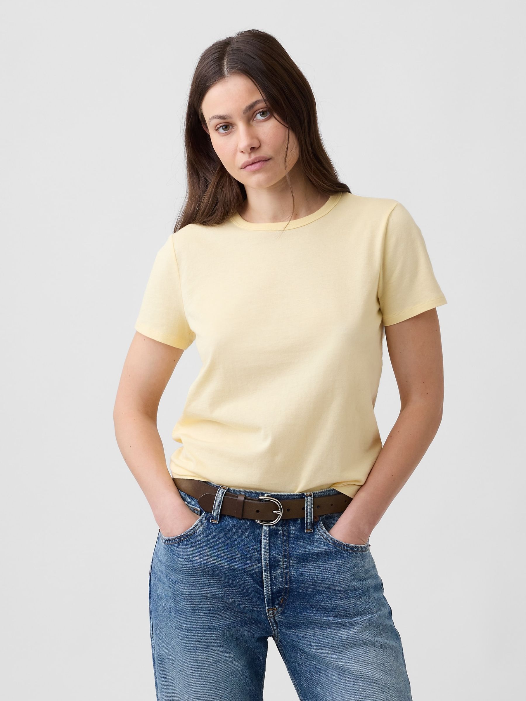 Yellow Favourite Crew neck Short Sleeve T-Shirt - Image 1 of 5