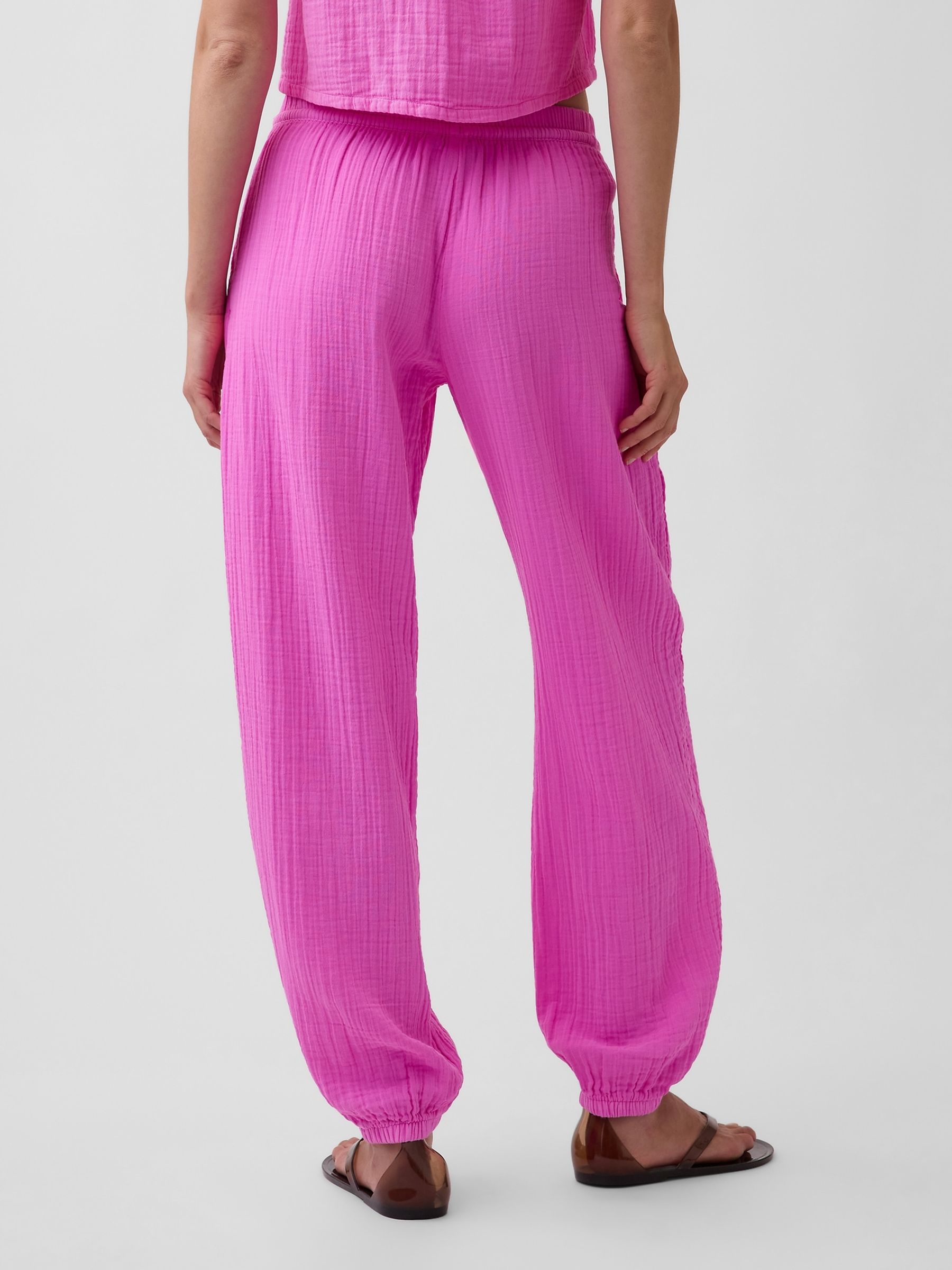 Pink Gauze Barrel Joggers - Image 2 of 5