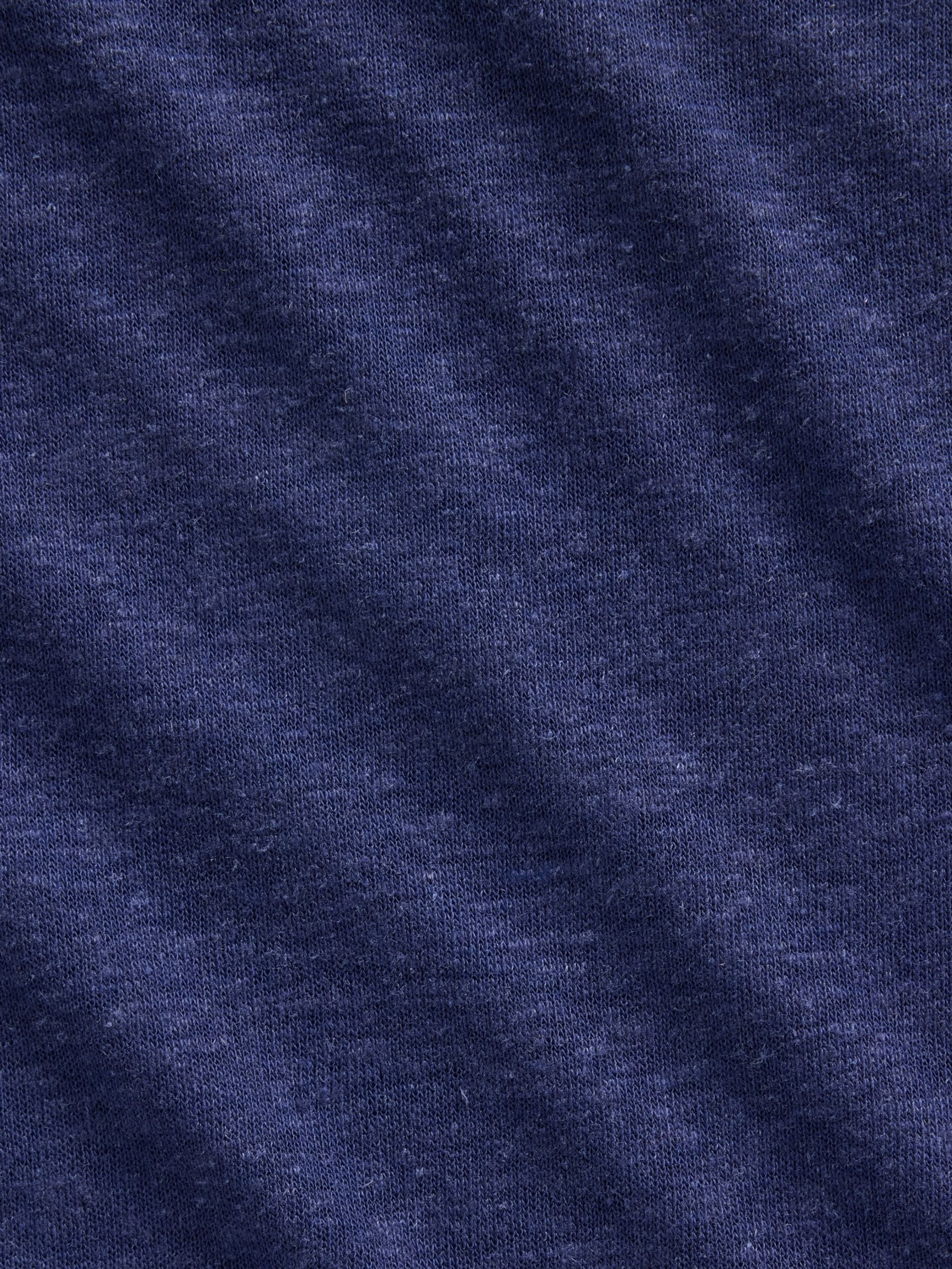 Navy Linen-Blend Relaxed Short Sleeve T-Shirt - Image 4 of 4