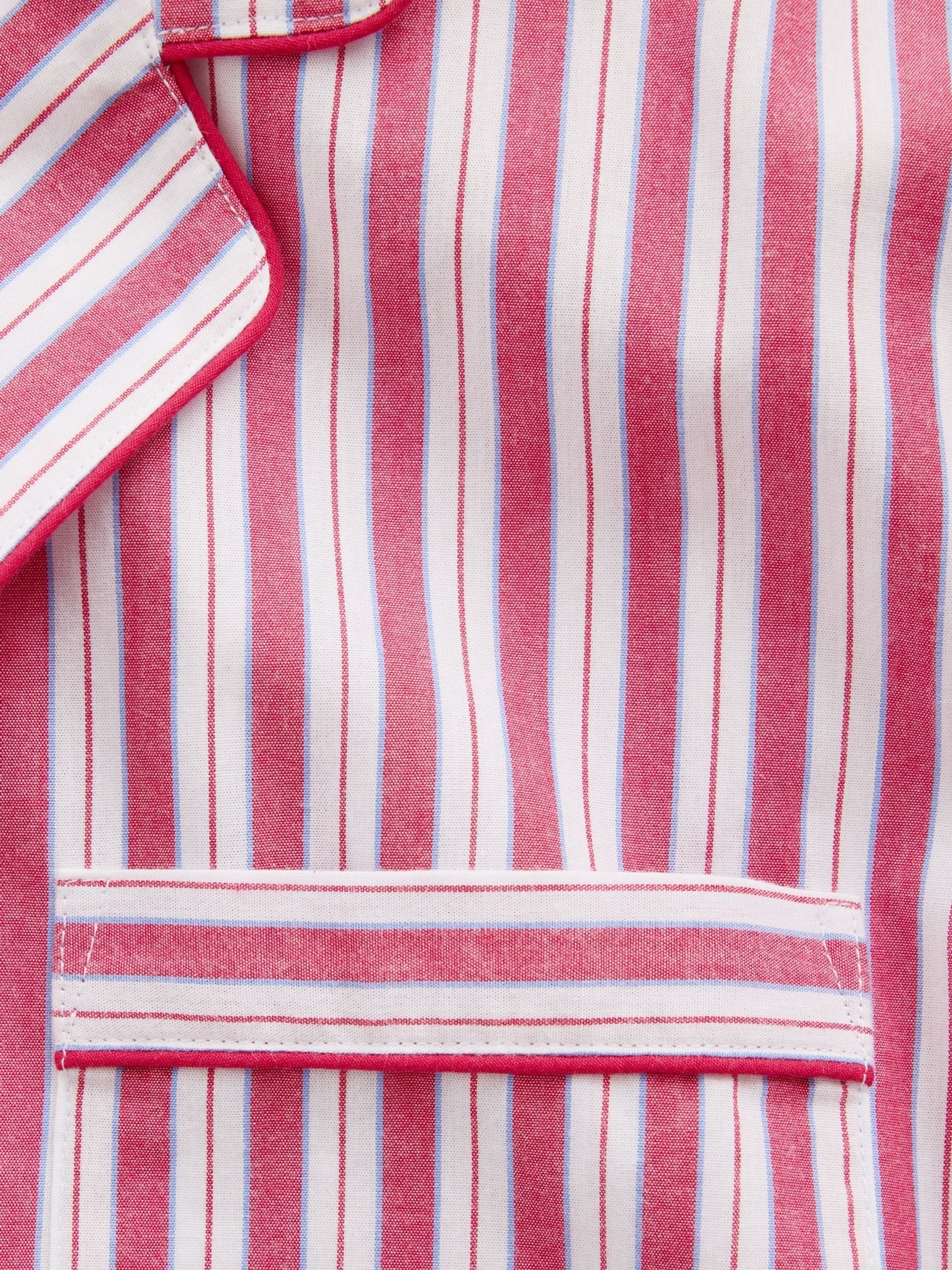 Red Stripe Poplin Pyjama Short Sleeve Shirt - Image 4 of 4