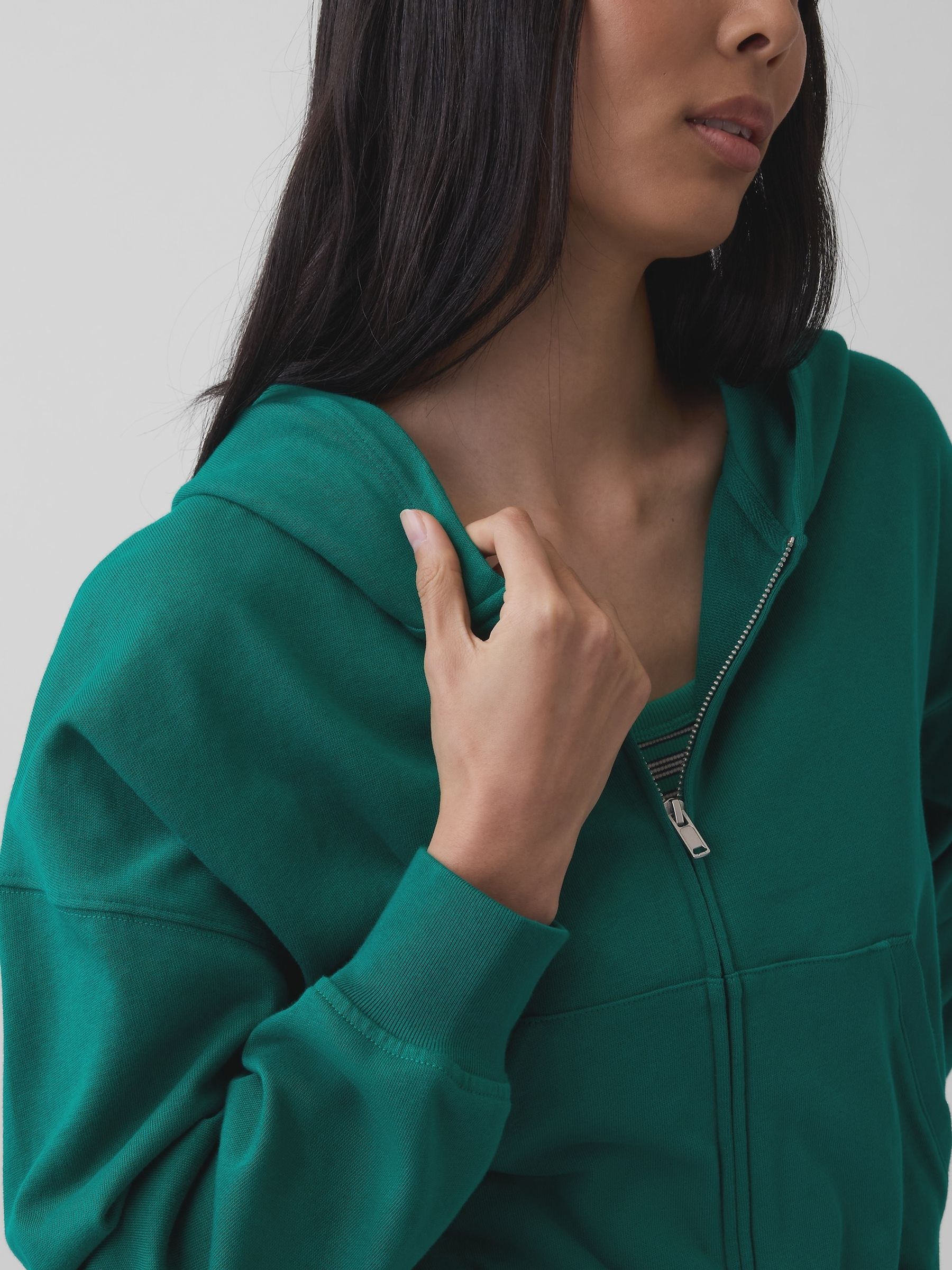 Green Vintage Soft French Terry Zip Hoodie - Image 4 of 4