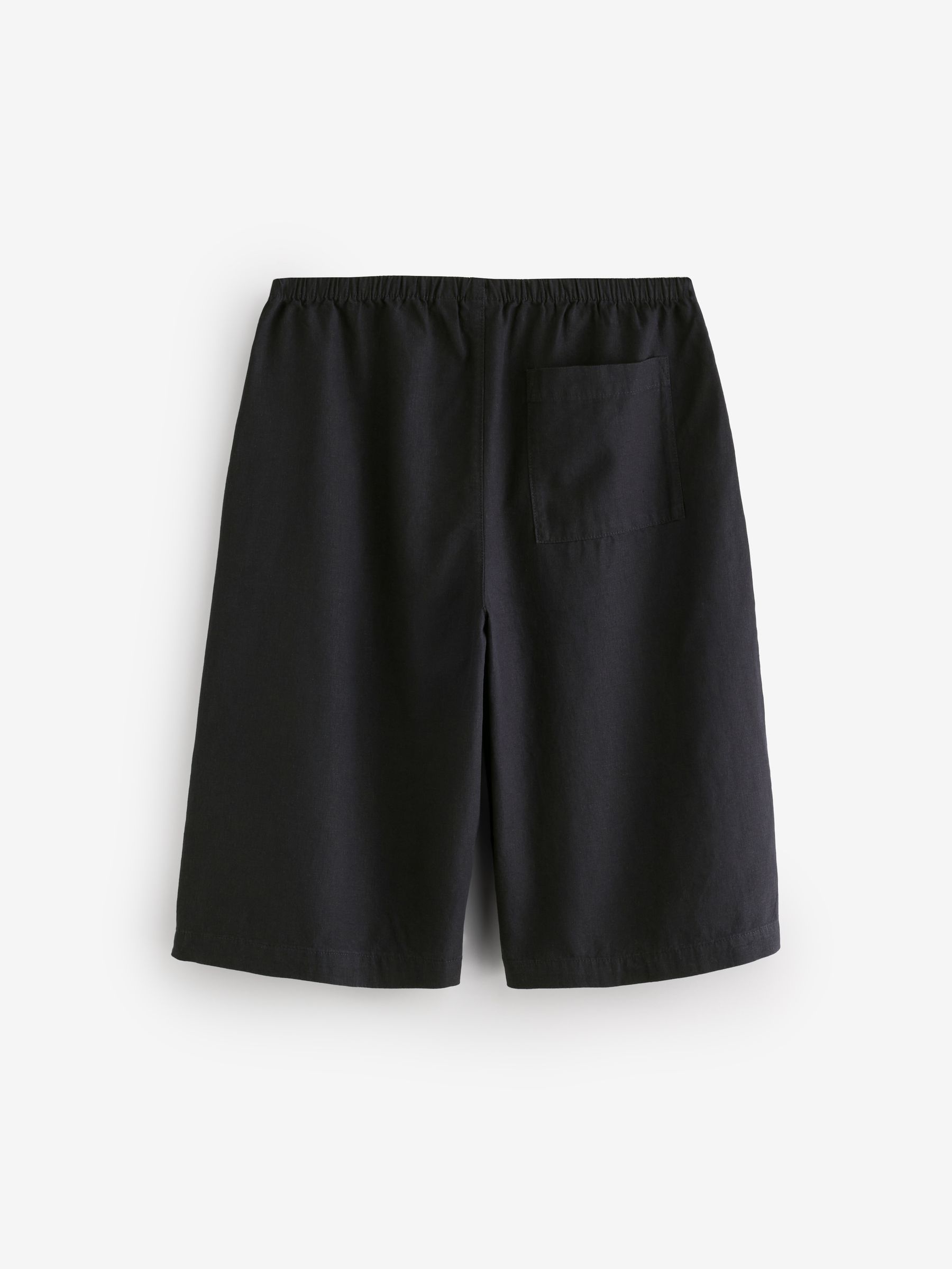 Black Linen-Blend Relaxed Easy Crop Culotte Trousers - Image 2 of 5 Black Linen-Blend Relaxed Easy Crop Culotte Trousers - Image 2 of 5