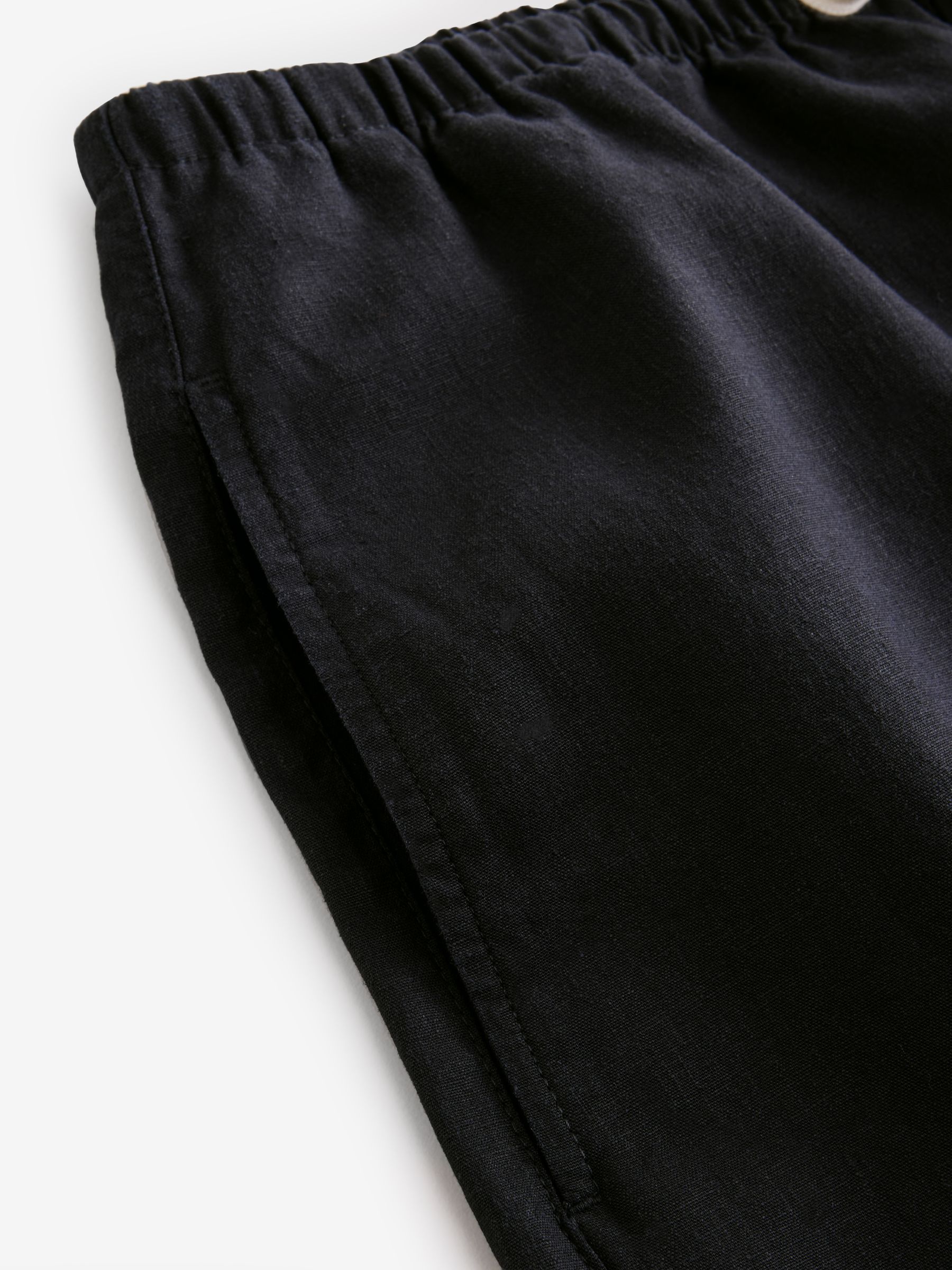 Black Linen-Blend Relaxed Easy Crop Culotte Trousers - Image 4 of 5