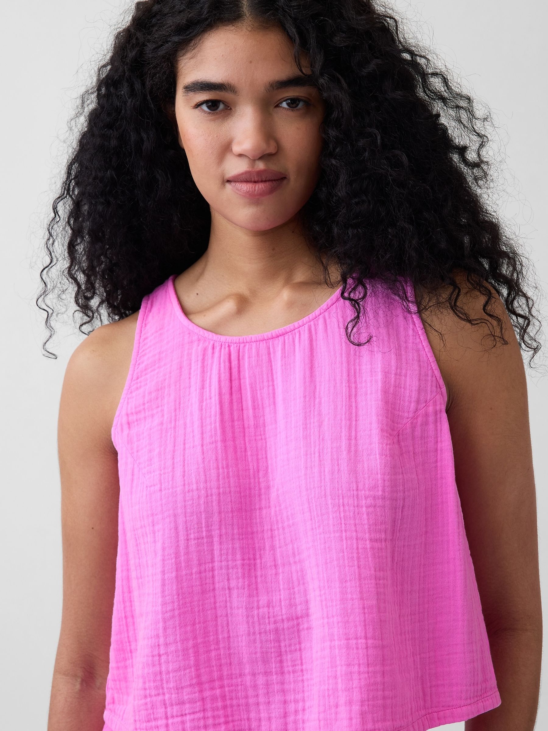 Pink Gauze Racer Shell Vest - Image 4 of 4