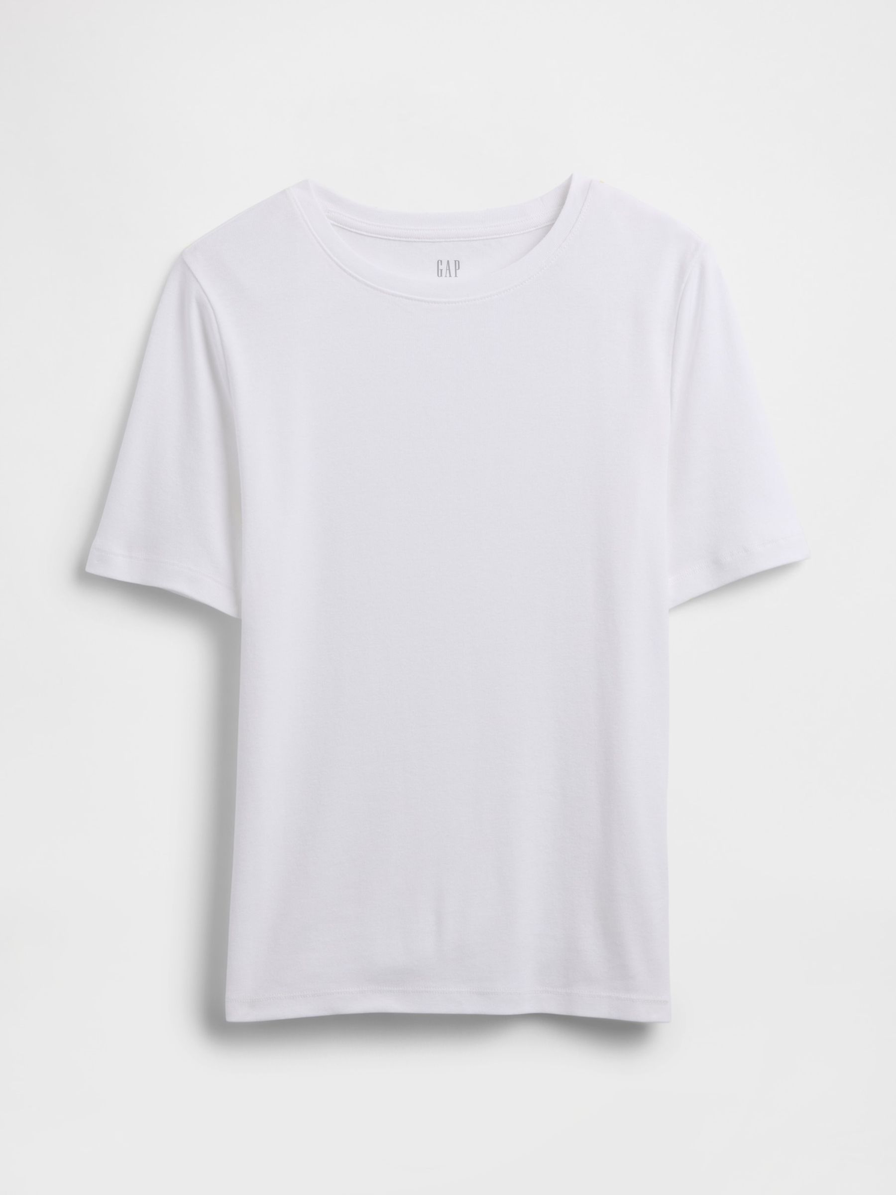 White Modern Ribbed Crew neck Short Sleeve T-Shirt - Image 2 of 2