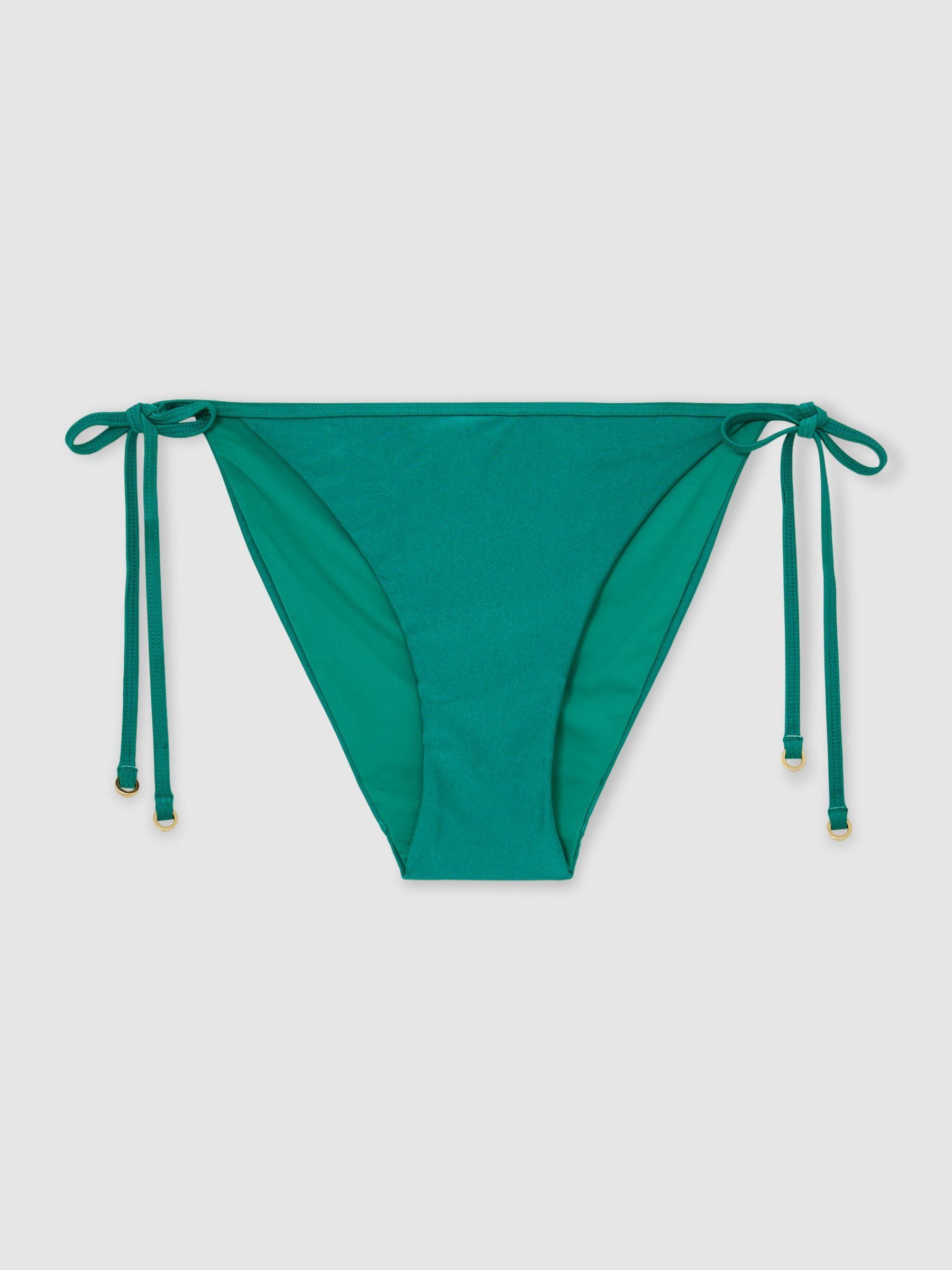 Side-Tie Bikini Bottoms in Teal Blue - Image 2 of 7