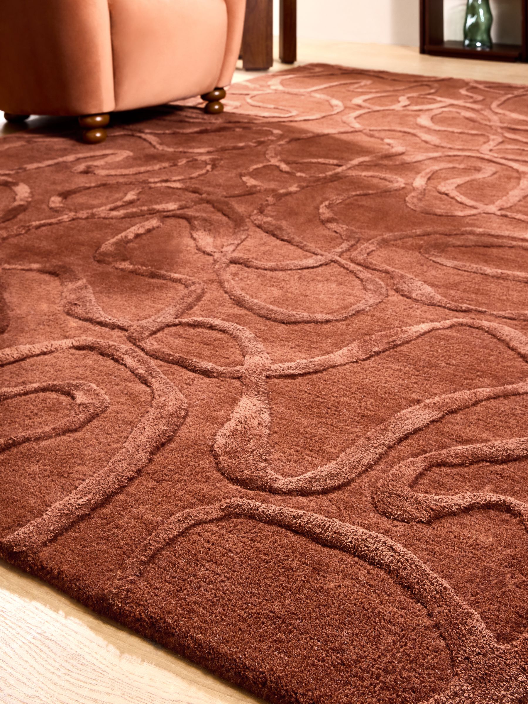 Varri Rug in Rust Red - Image 2 of 5 Varri Rug in Rust Red - Image 2 of 5