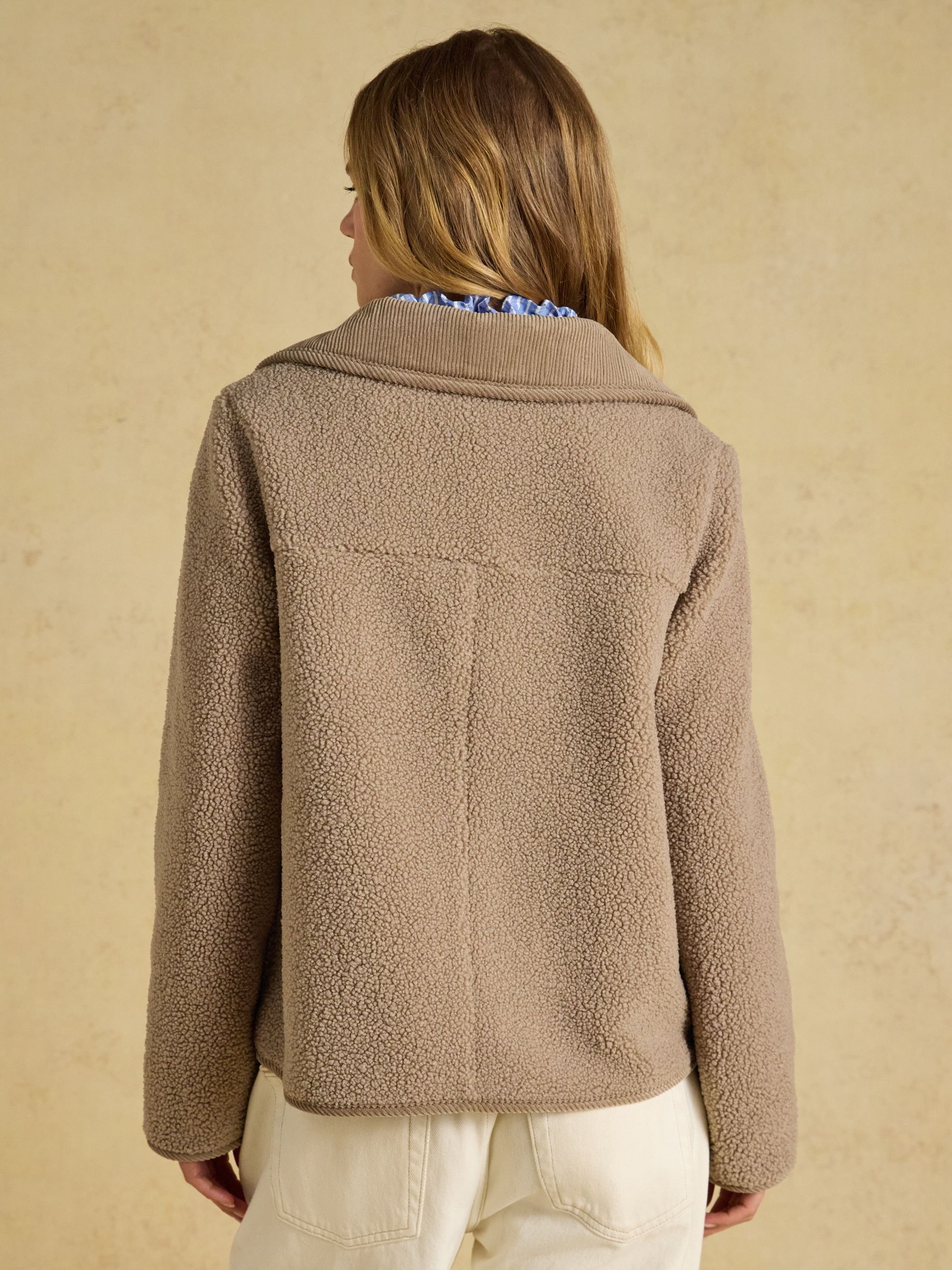 Sadie Mink Brown Button Through Fleece Jacket - Image 2 of 8
