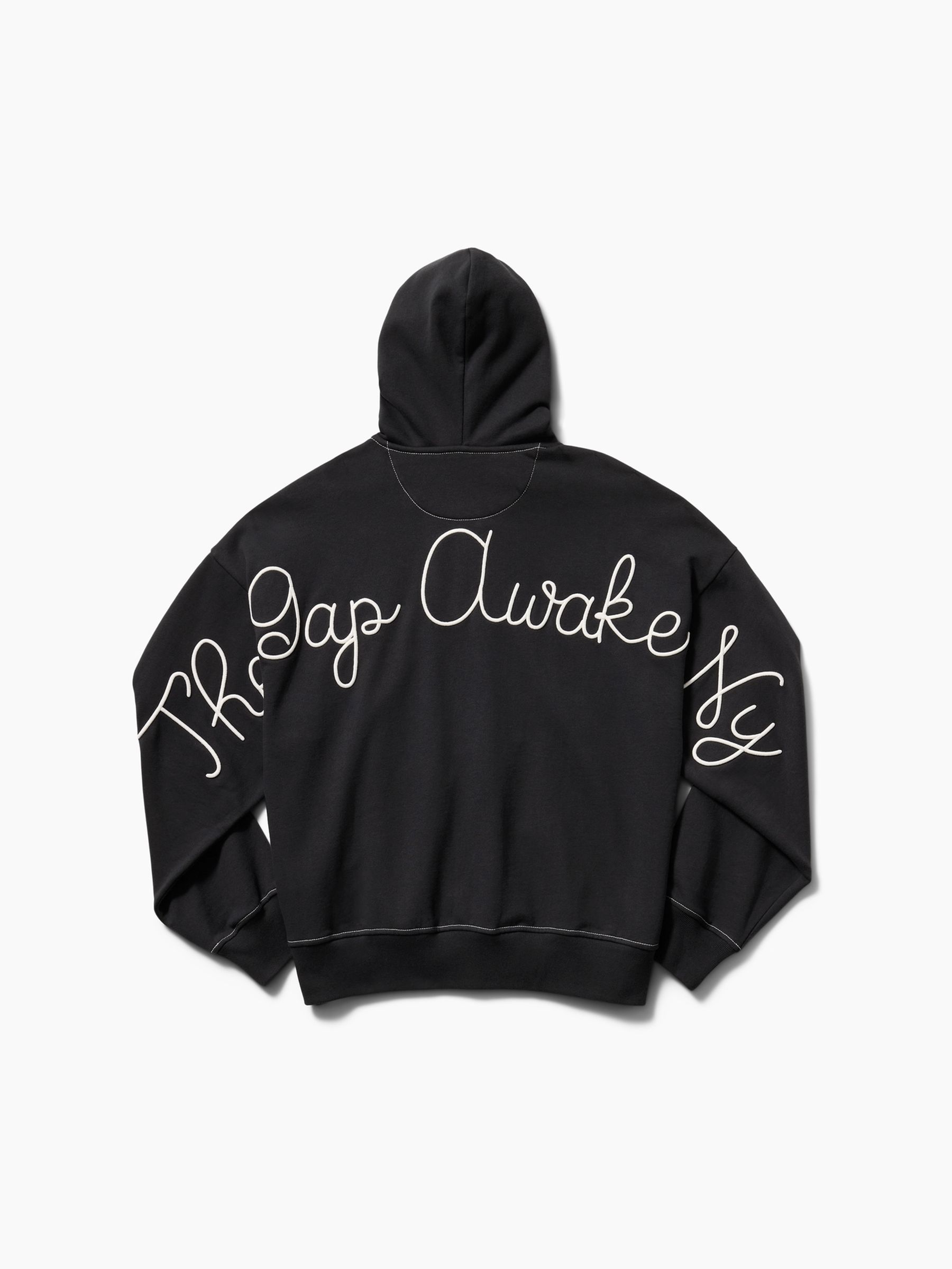 Gap x Awake NY Black Heavyweight Oversized Logo Zip Hoodie | Gap