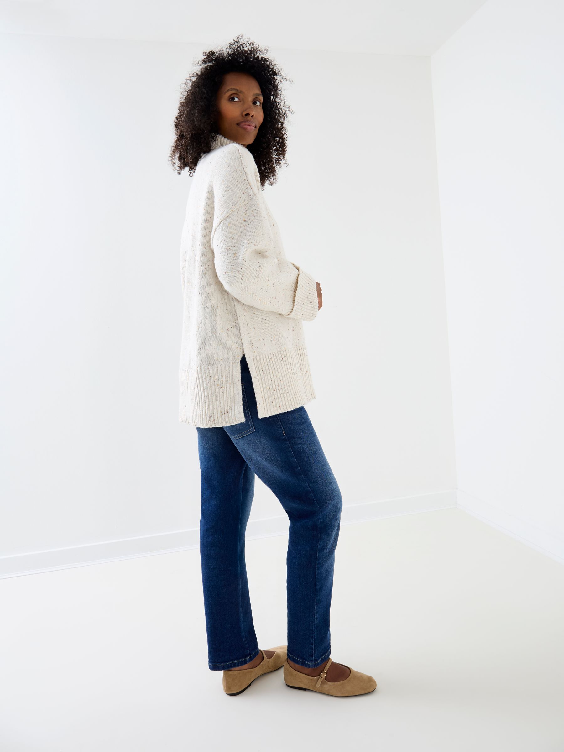 Cream Flecked Roll Neck Maternity & Nursing Jumper - Image 4 of 5