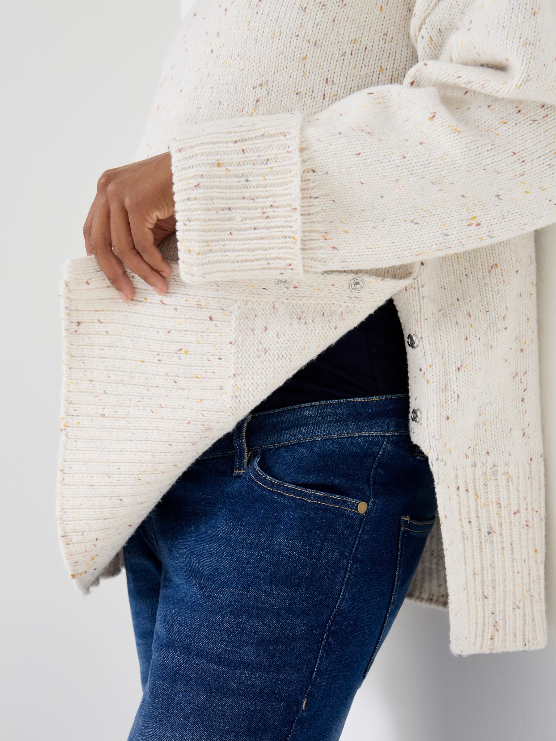 Cream Flecked Roll Neck Maternity & Nursing Jumper - Image 5 of 5 Cream Flecked Roll Neck Maternity & Nursing Jumper - Image 5 of 5