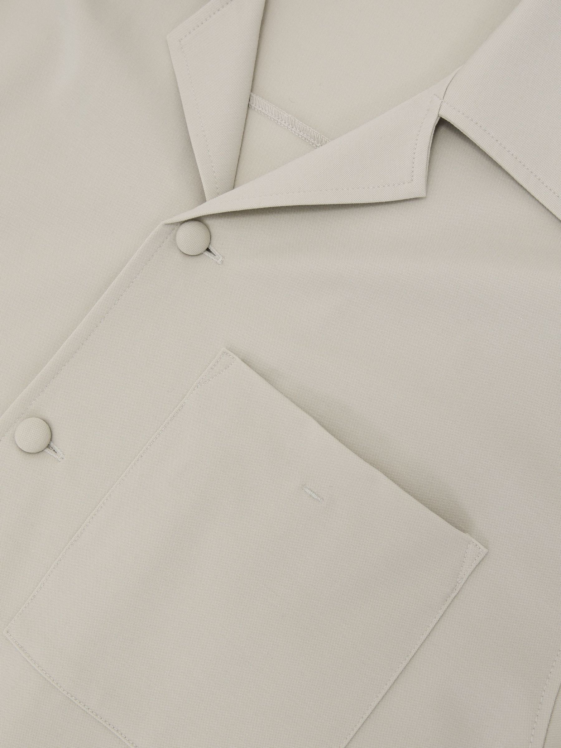 Cuban-Collar Short-Sleeve Shirt in Light Stone - Image 7 of 7