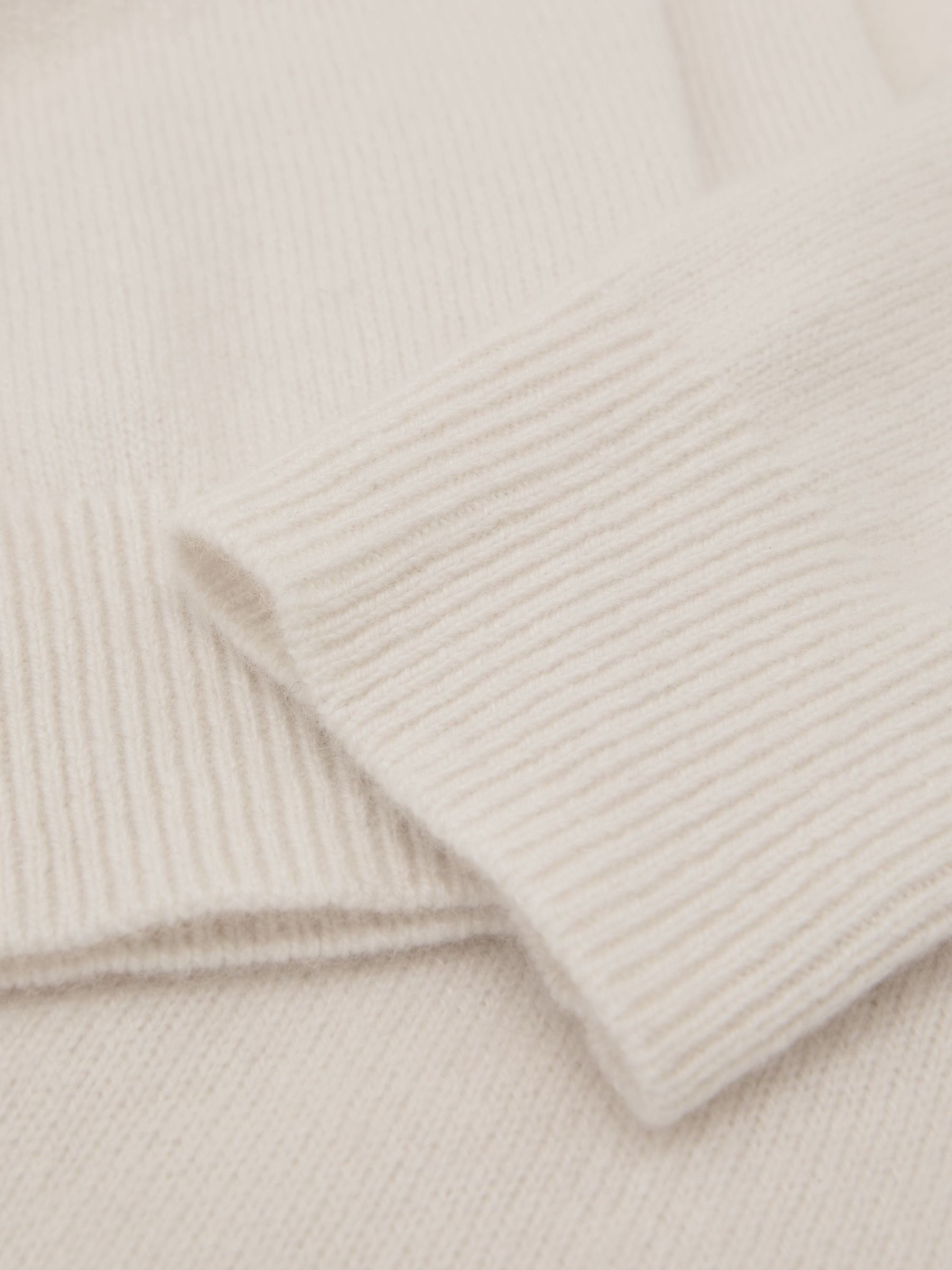 100% Cashmere Shawl-Neck Jumper in Ivory - Image 7 of 7