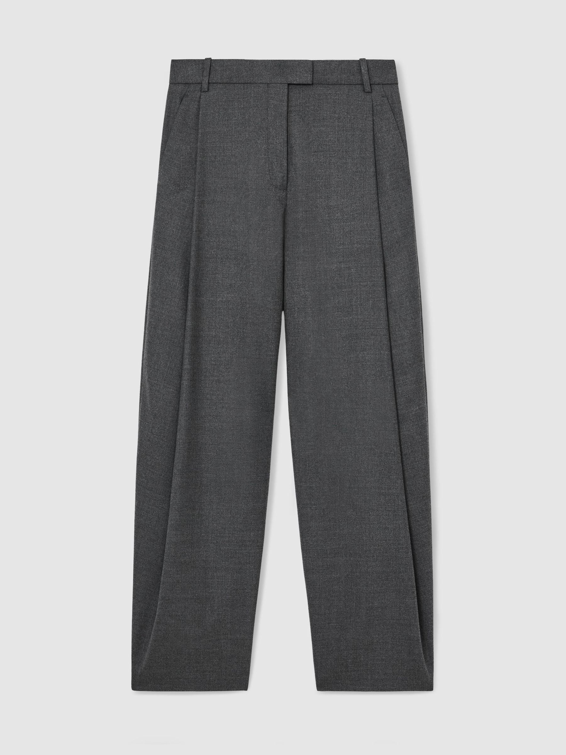 Wool-Blend Pleated Barrel-Leg Trousers in Grey - Image 2 of 10 Wool-Blend Pleated Barrel-Leg Trousers in Grey - Image 2 of 10