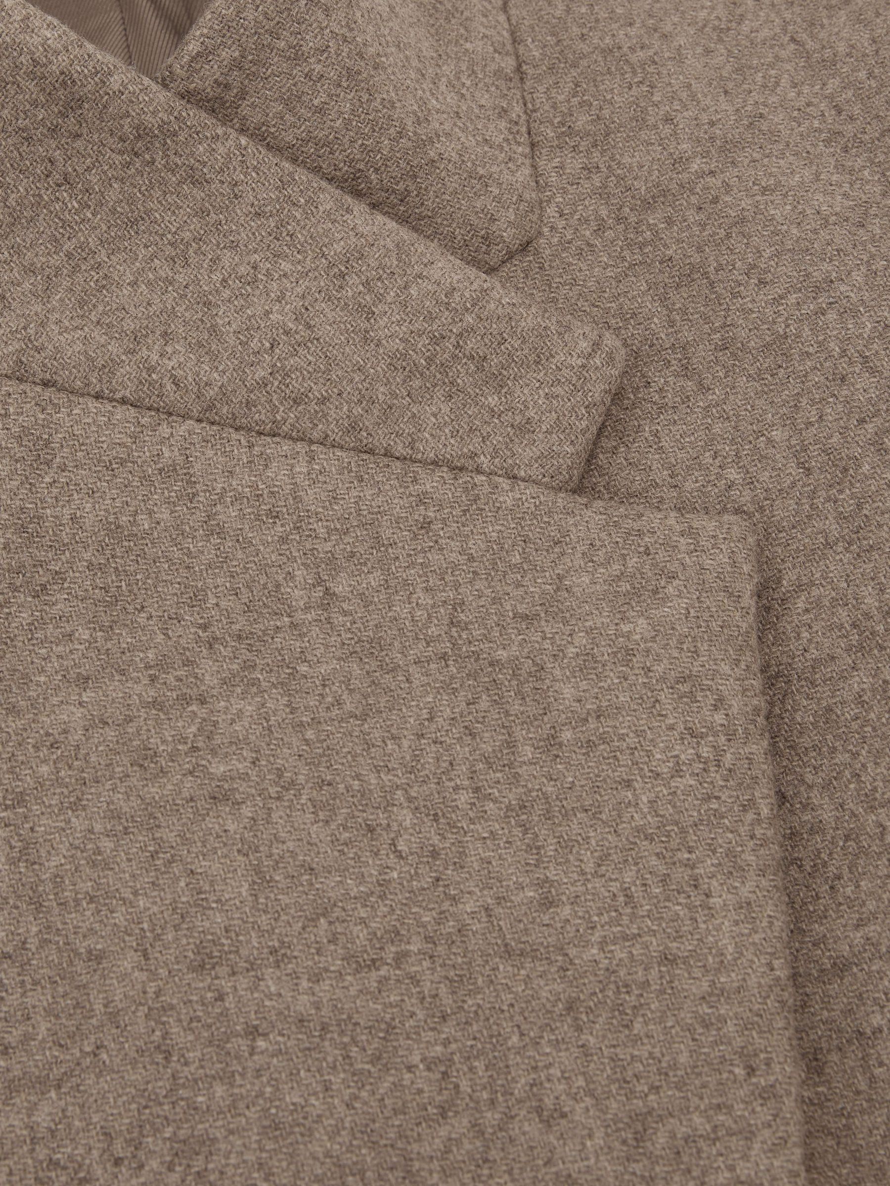 Wool-Blend Wrapover Mid-Length Coat in Neutral Melange - Image 7 of 7