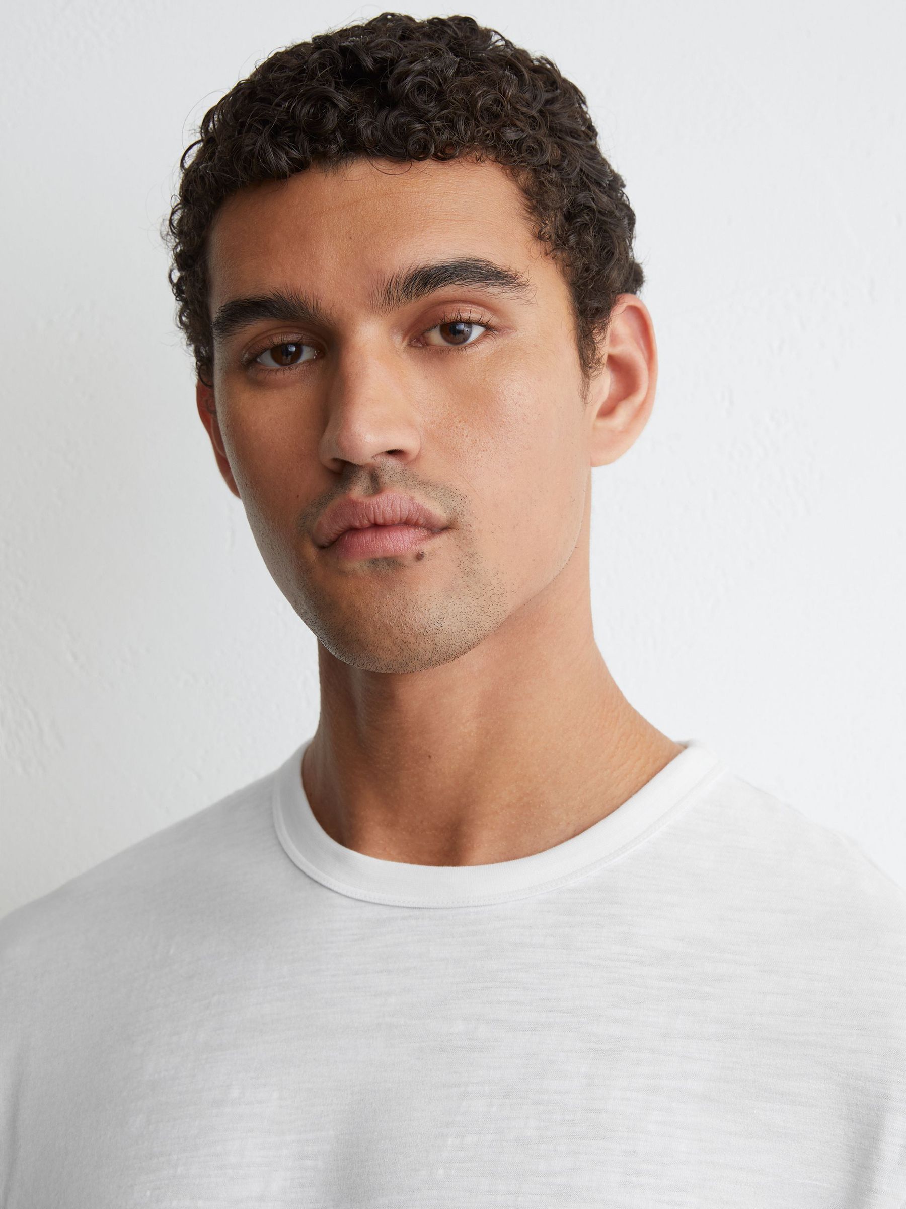 Cotton Slub Relaxed-Fit T-Shirt in White - Image 4 of 6