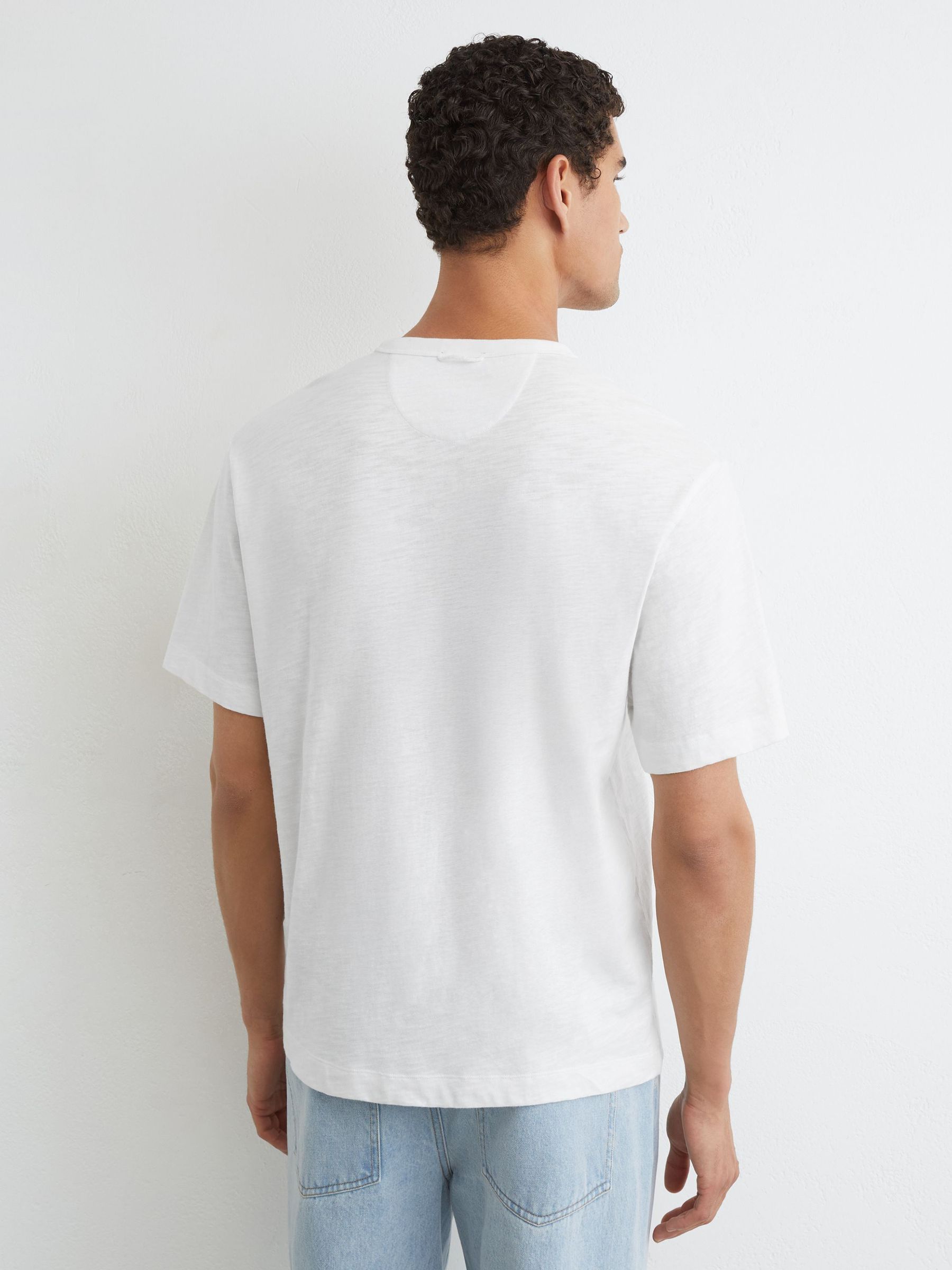 Cotton Slub Relaxed-Fit T-Shirt in White - Image 5 of 6