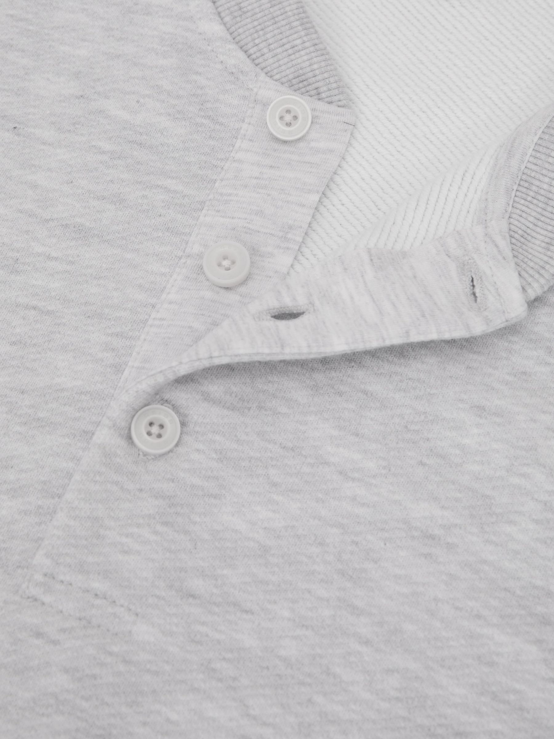 Cotton-Blend Henley Sweatshirt in Grey Melange - Image 6 of 6