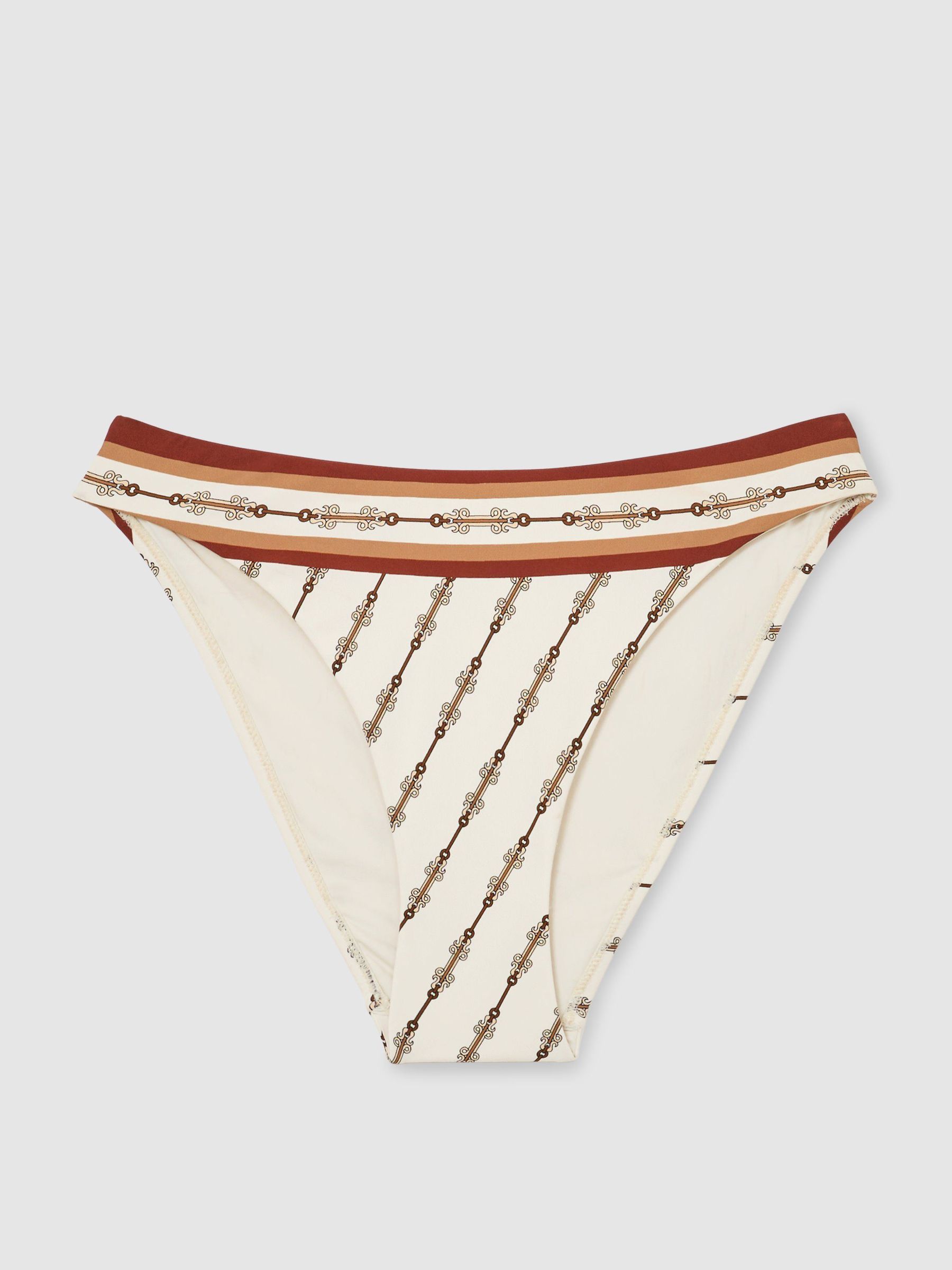 Chain-Print Fixed-Side Bikini Bottoms in Ivory - Image 2 of 6