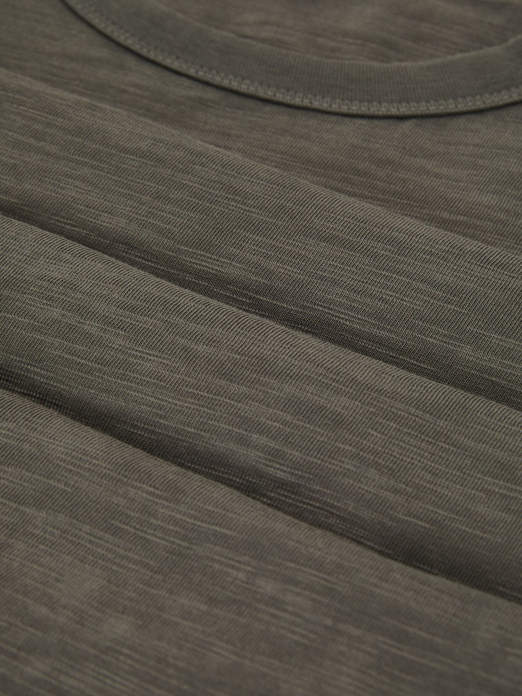 Cotton Slub Relaxed-Fit T-Shirt in Khaki Green - Image 6 of 6