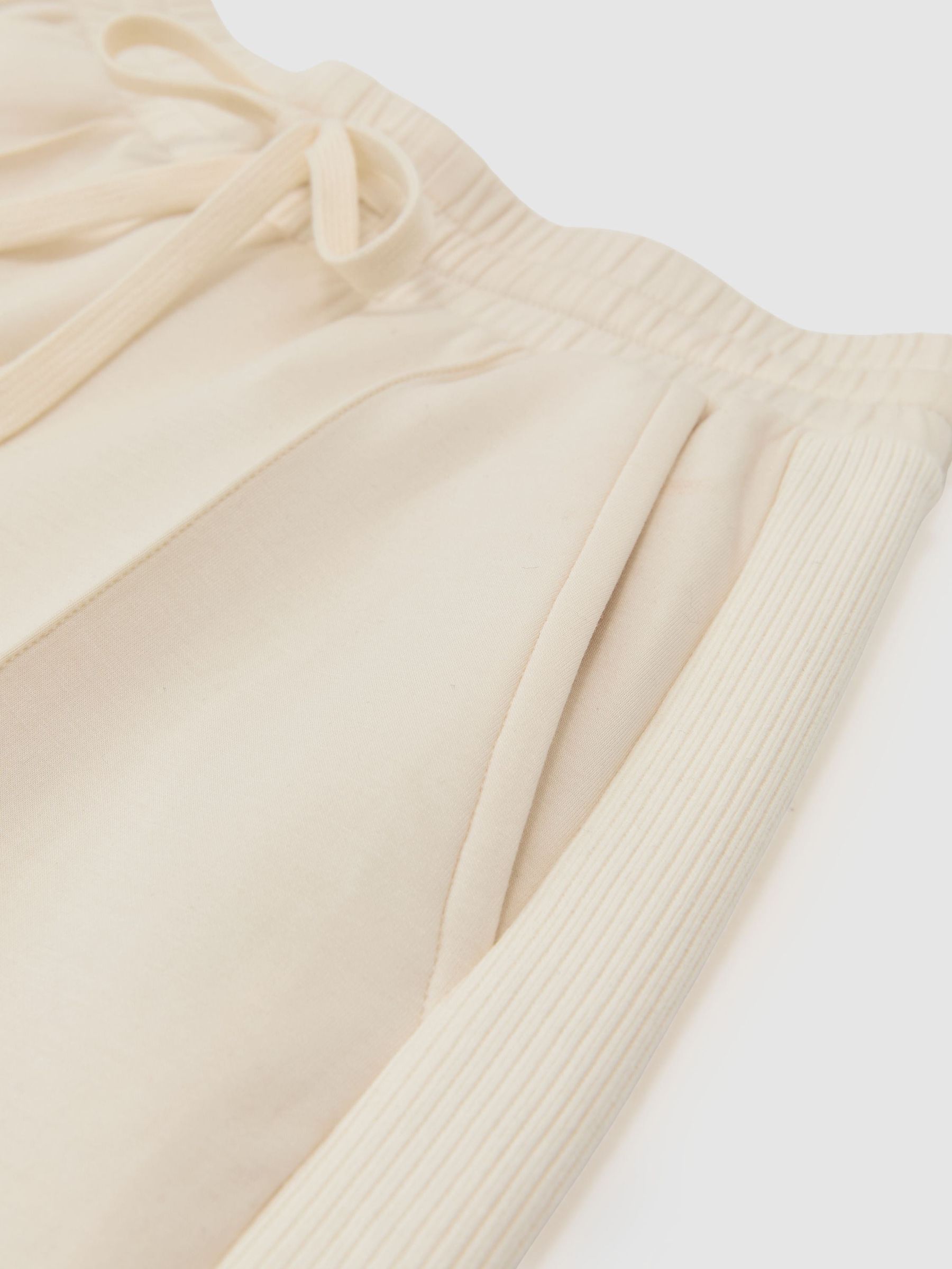 Petite Premium Interlock Wide-Leg Joggers in Ivory - Image 8 of 9
