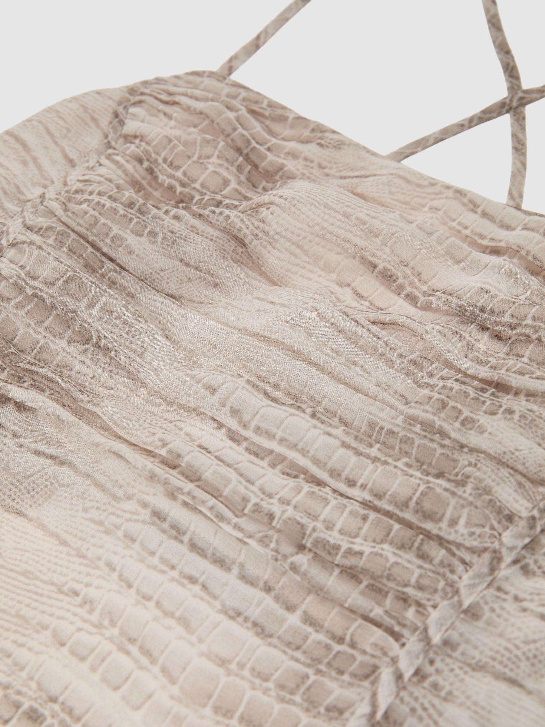 Snake-Print Midi Beach Dress in Neutral - Image 7 of 7