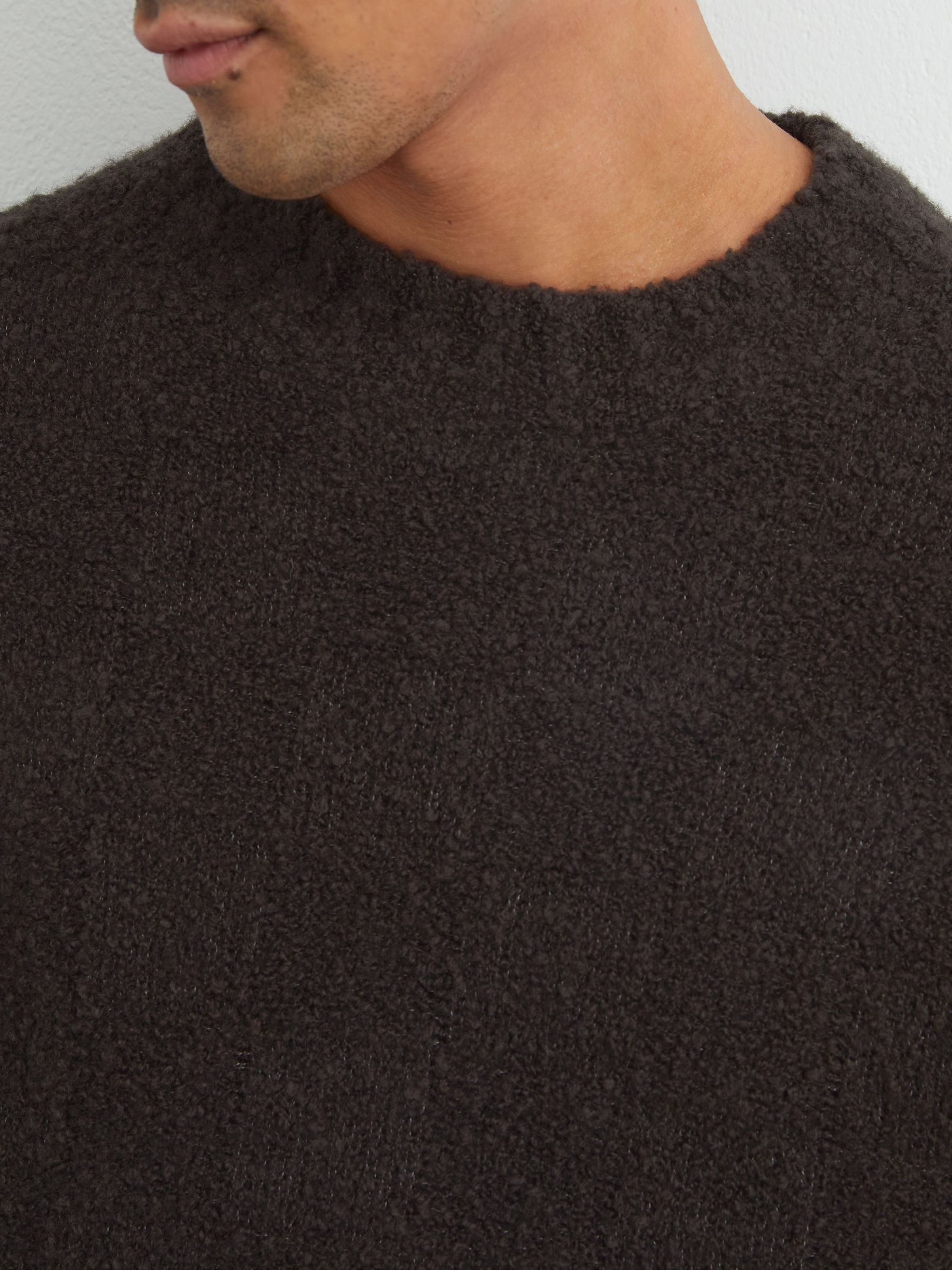Wool-Cashmere Bouclé Square-Knit Jumper in Chocolate Brown - Image 4 of 7