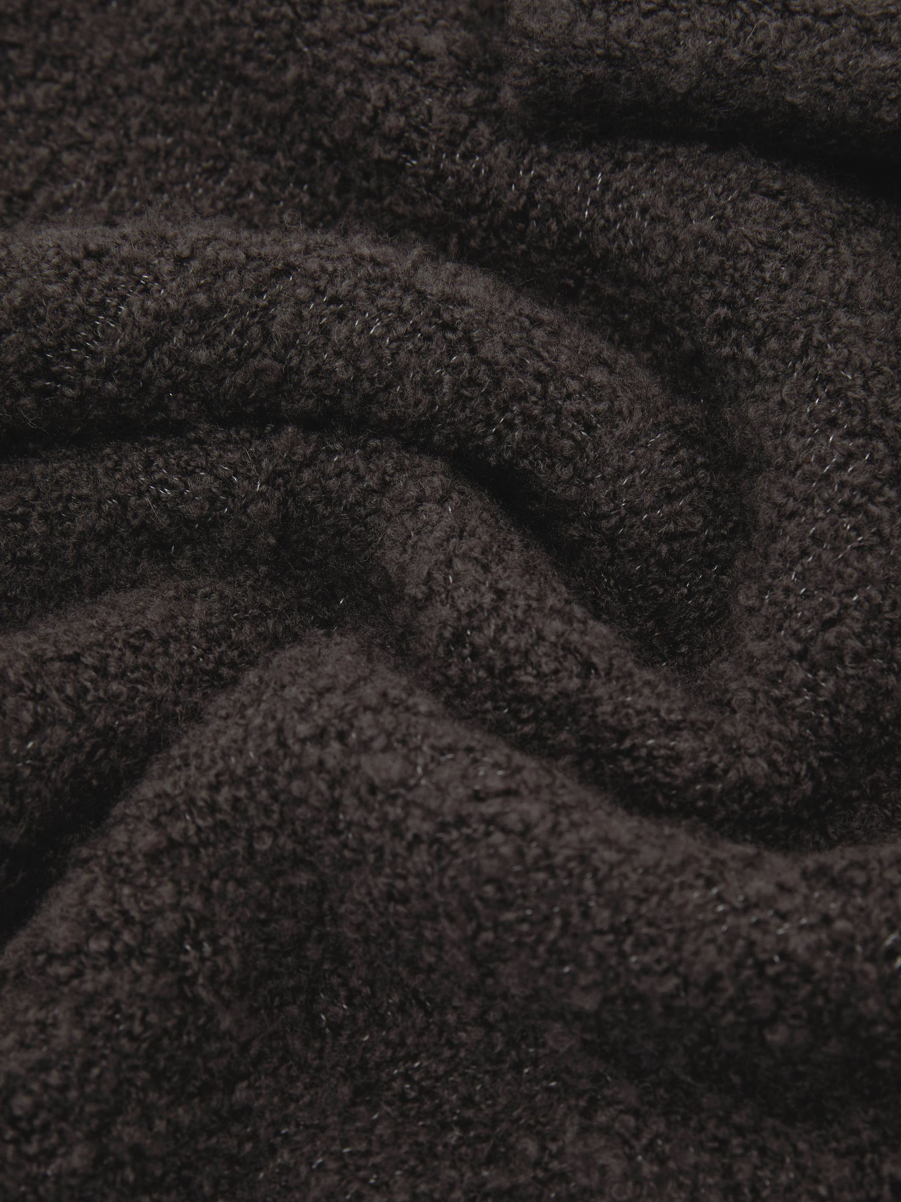 Wool-Cashmere Bouclé Square-Knit Jumper in Chocolate Brown - Image 7 of 7