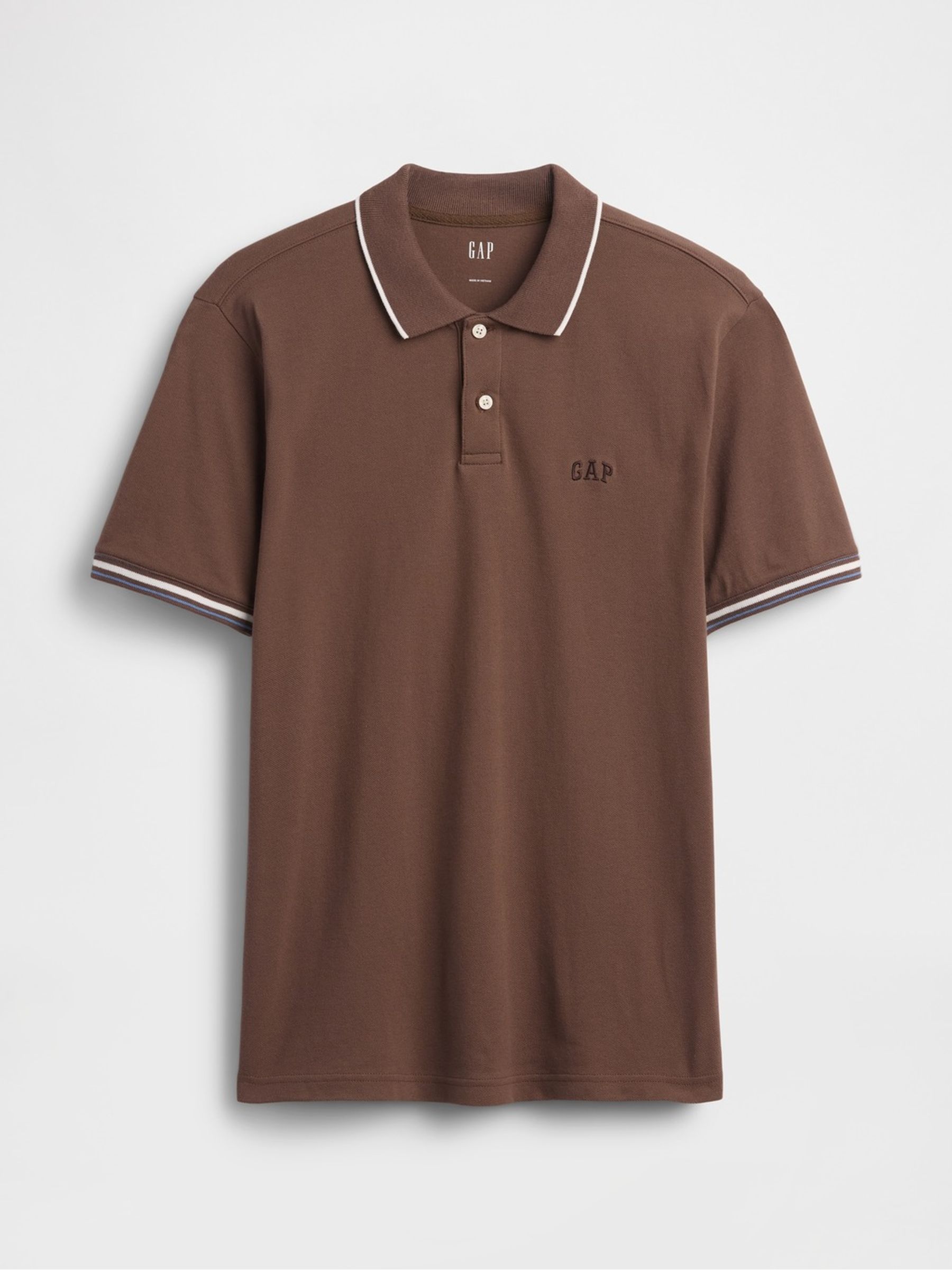 Brown Logo Pique Polo Shirt - Image 3 of 4