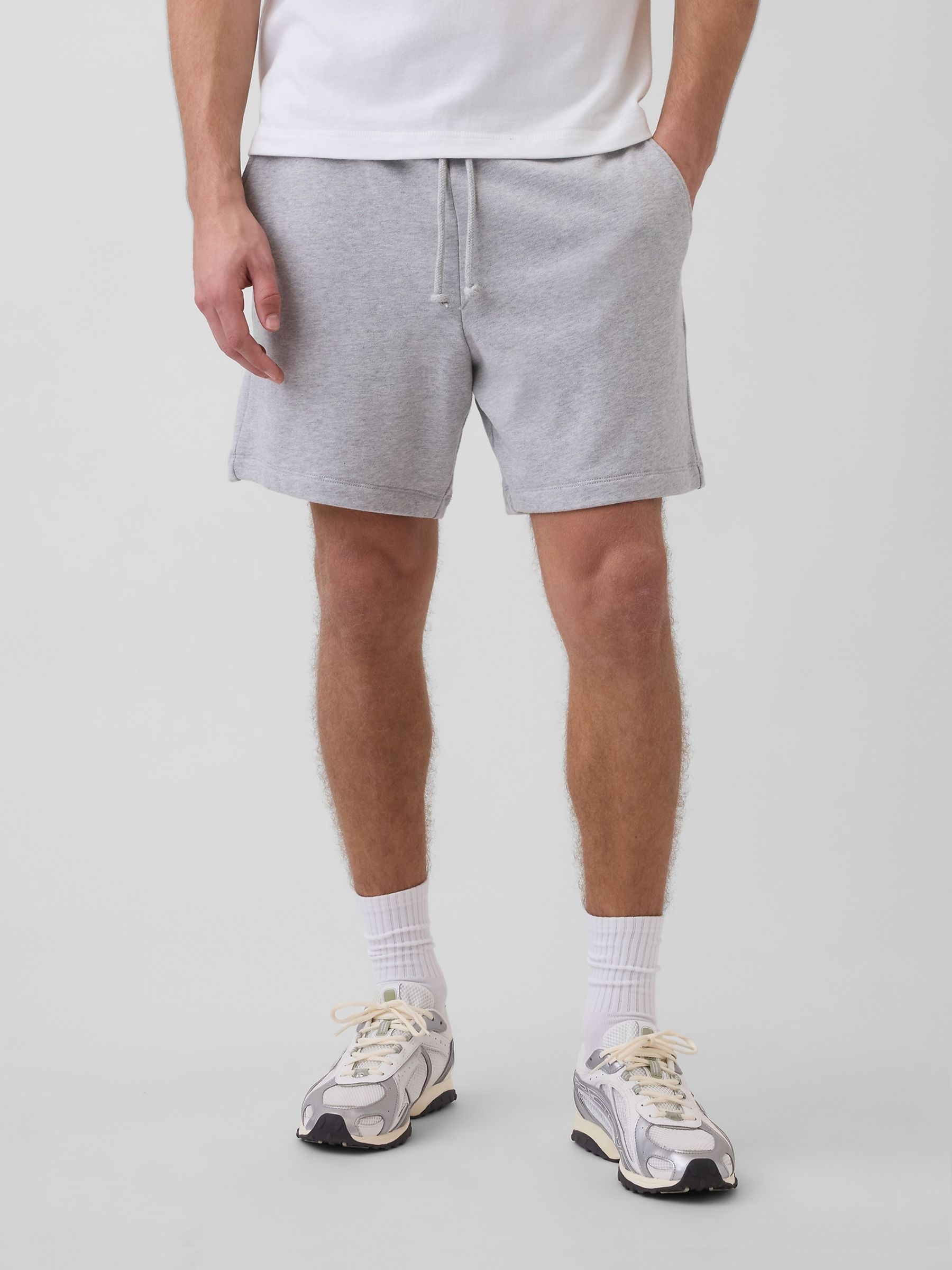 Grey Heavyweight French Terry Sweat Shorts - Image 1 of 6 Grey Heavyweight French Terry Sweat Shorts - Image 1 of 6