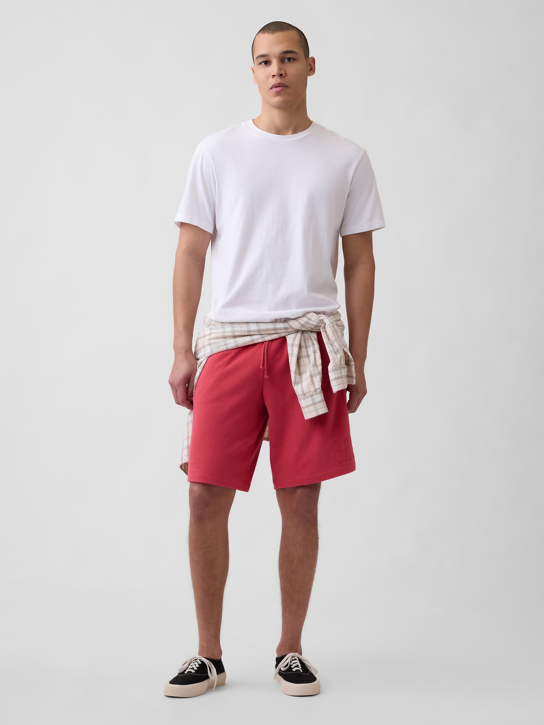 Red Vintage Soft Terry Relaxed Logo Sweat Shorts - Image 1 of 5