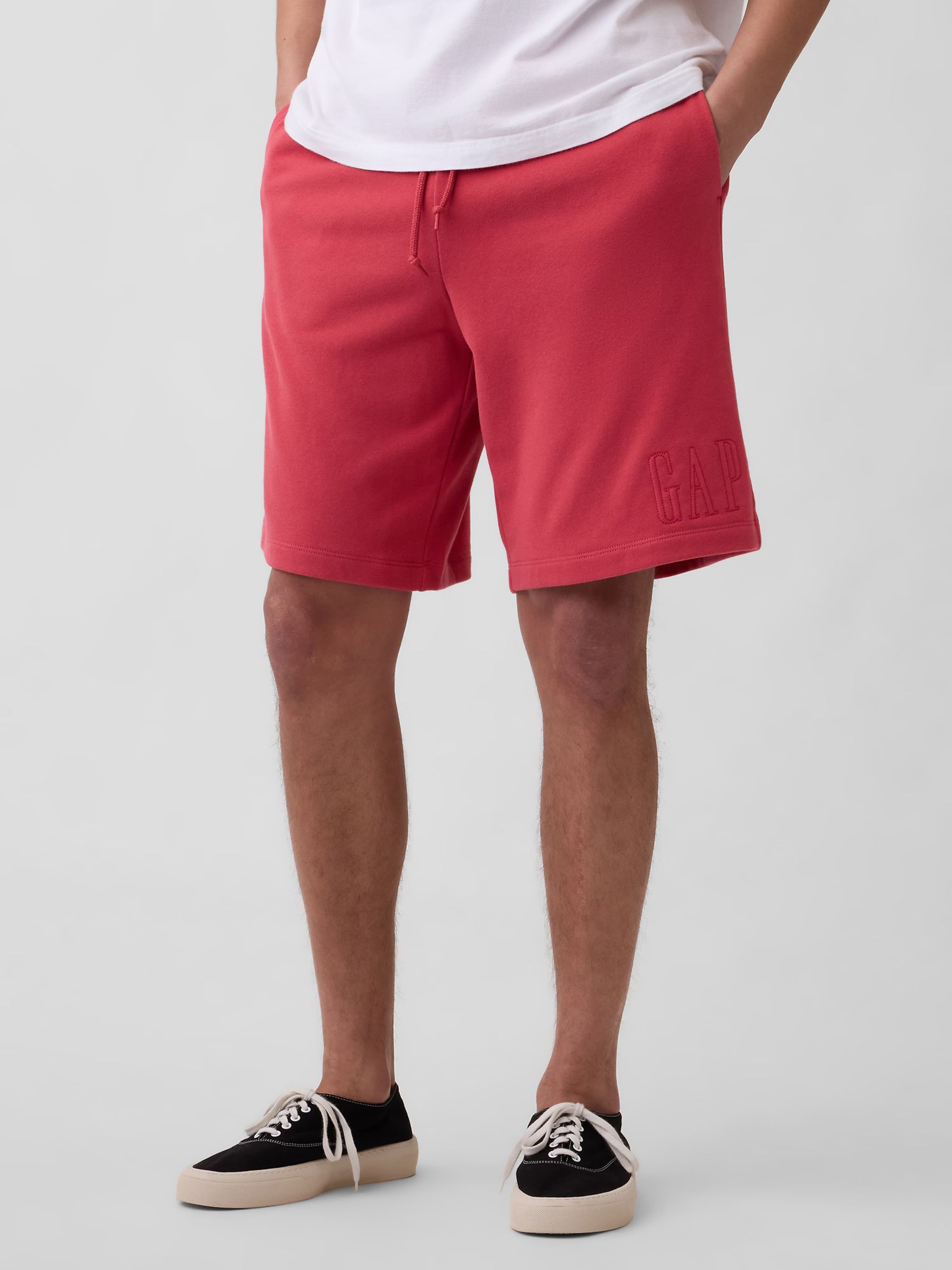 Red Vintage Soft Terry Relaxed Logo Sweat Shorts - Image 2 of 5
