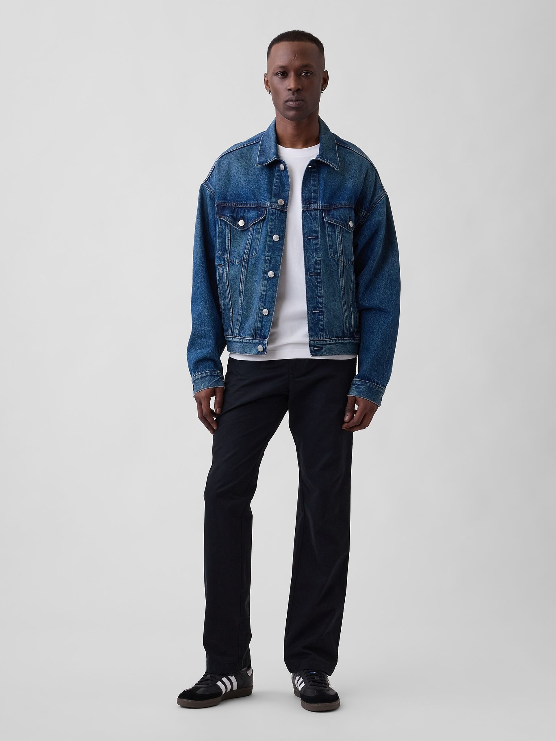 Black Easy Relaxed Chinos - Image 3 of 6