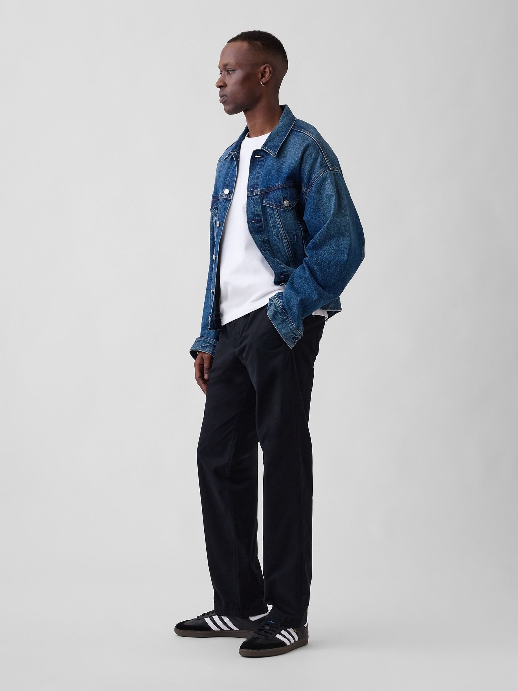 Black Easy Relaxed Chinos - Image 4 of 6