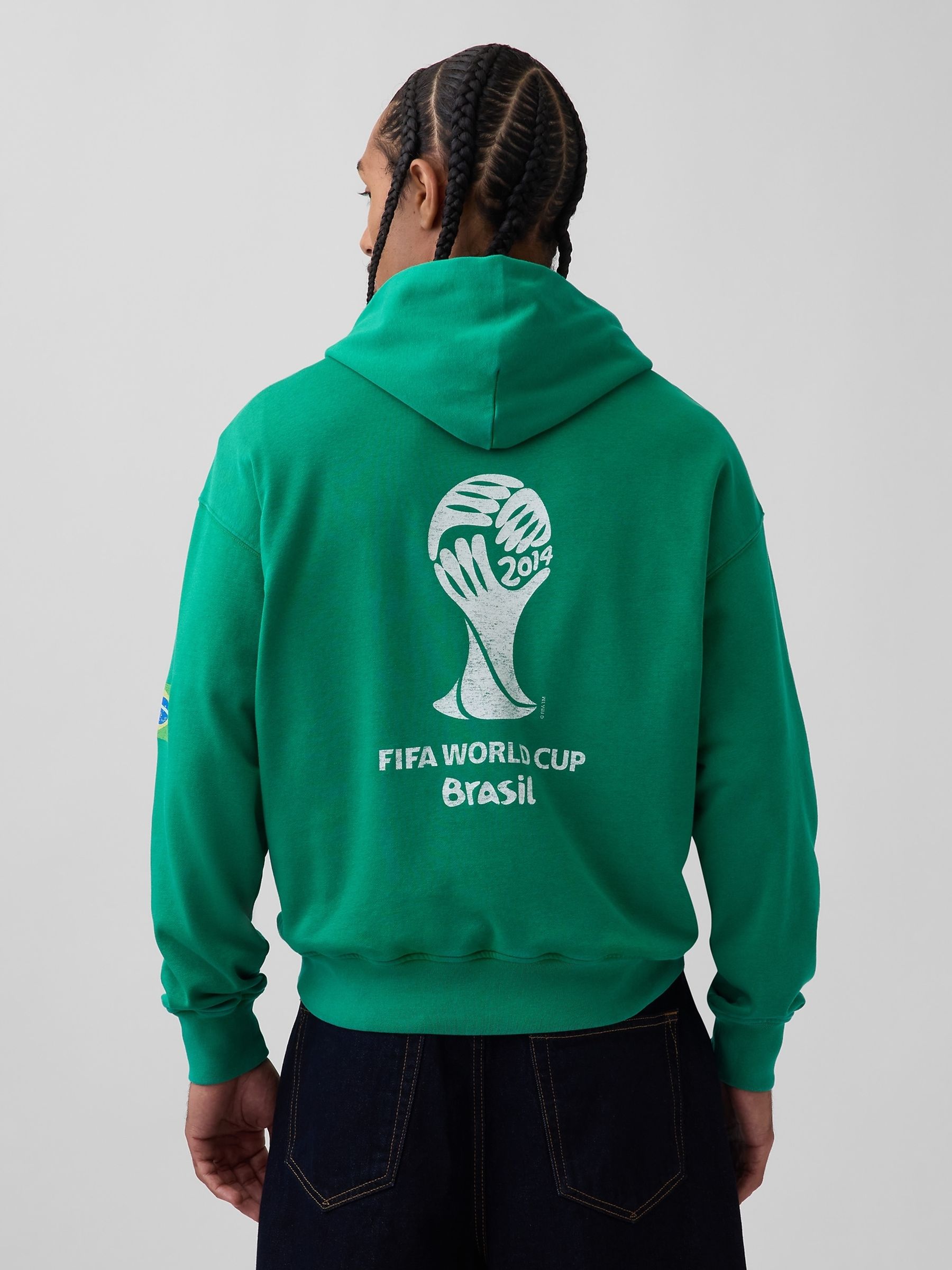 Green Brazil FIFA WORLD CUP™ Vintage Soft Oversized Hoodie - Image 2 of 4