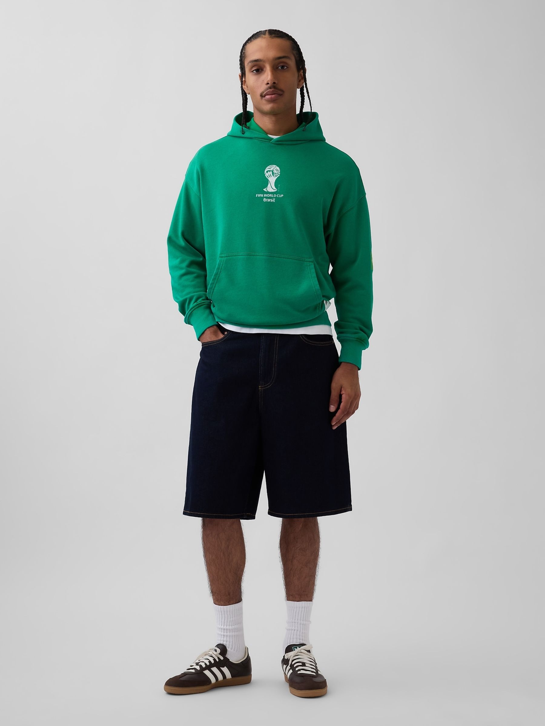 Green Brazil FIFA WORLD CUP™ Vintage Soft Oversized Hoodie - Image 3 of 4