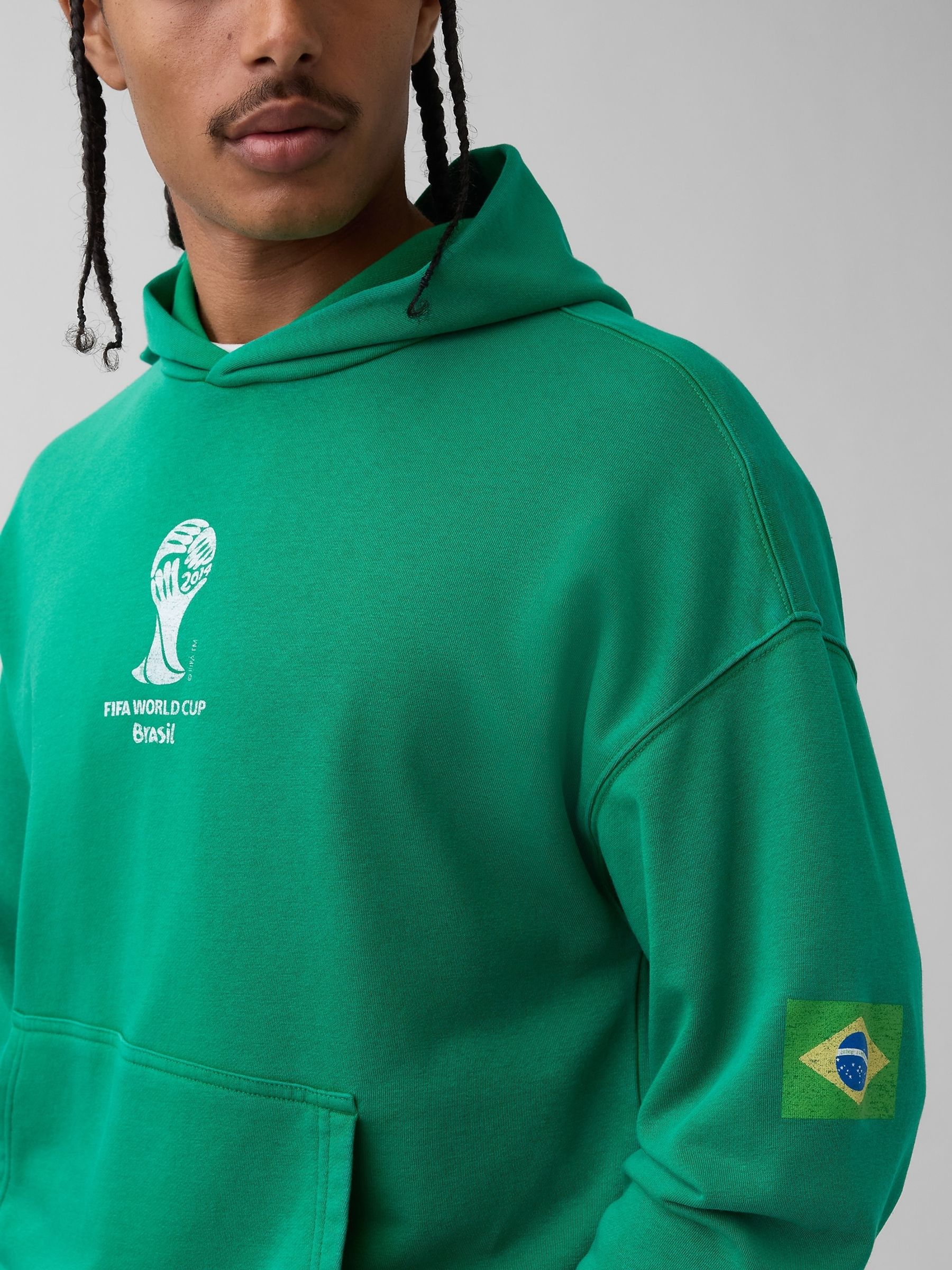 Green Brazil FIFA WORLD CUP™ Vintage Soft Oversized Hoodie - Image 4 of 4
