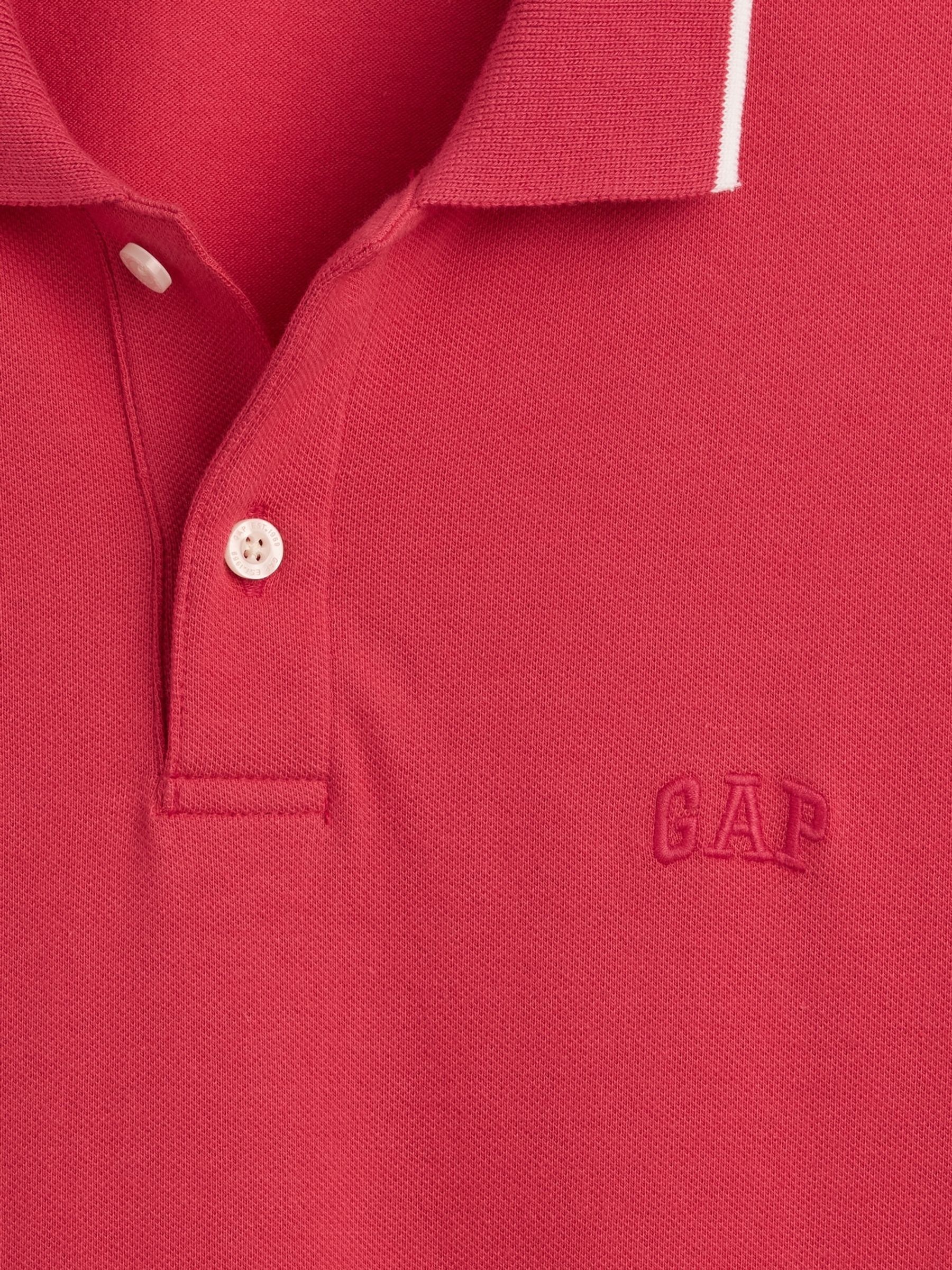 Red Logo Pique Polo Shirt - Image 4 of 4