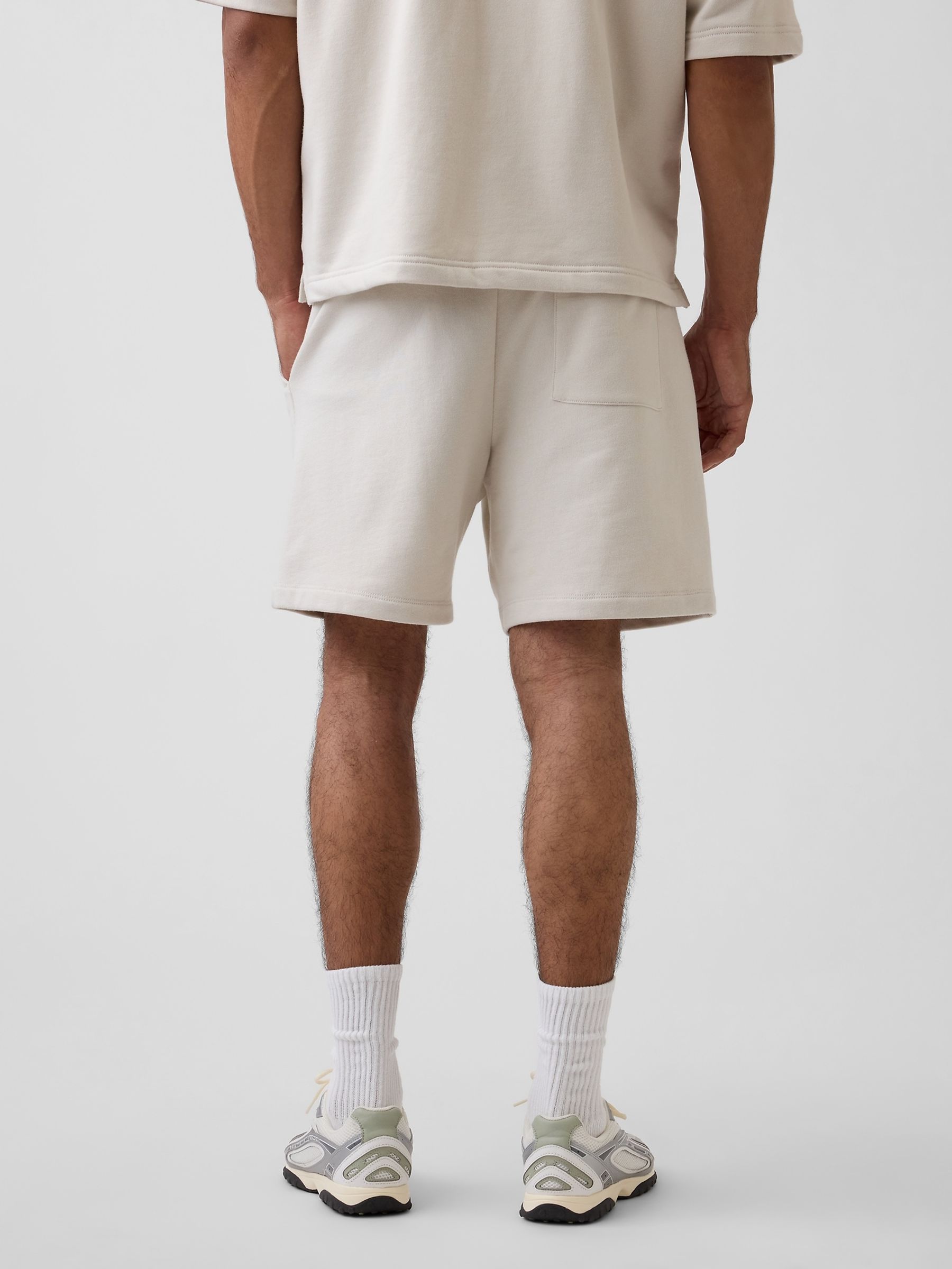 Beige Heavyweight French Terry Sweat Shorts - Image 2 of 6