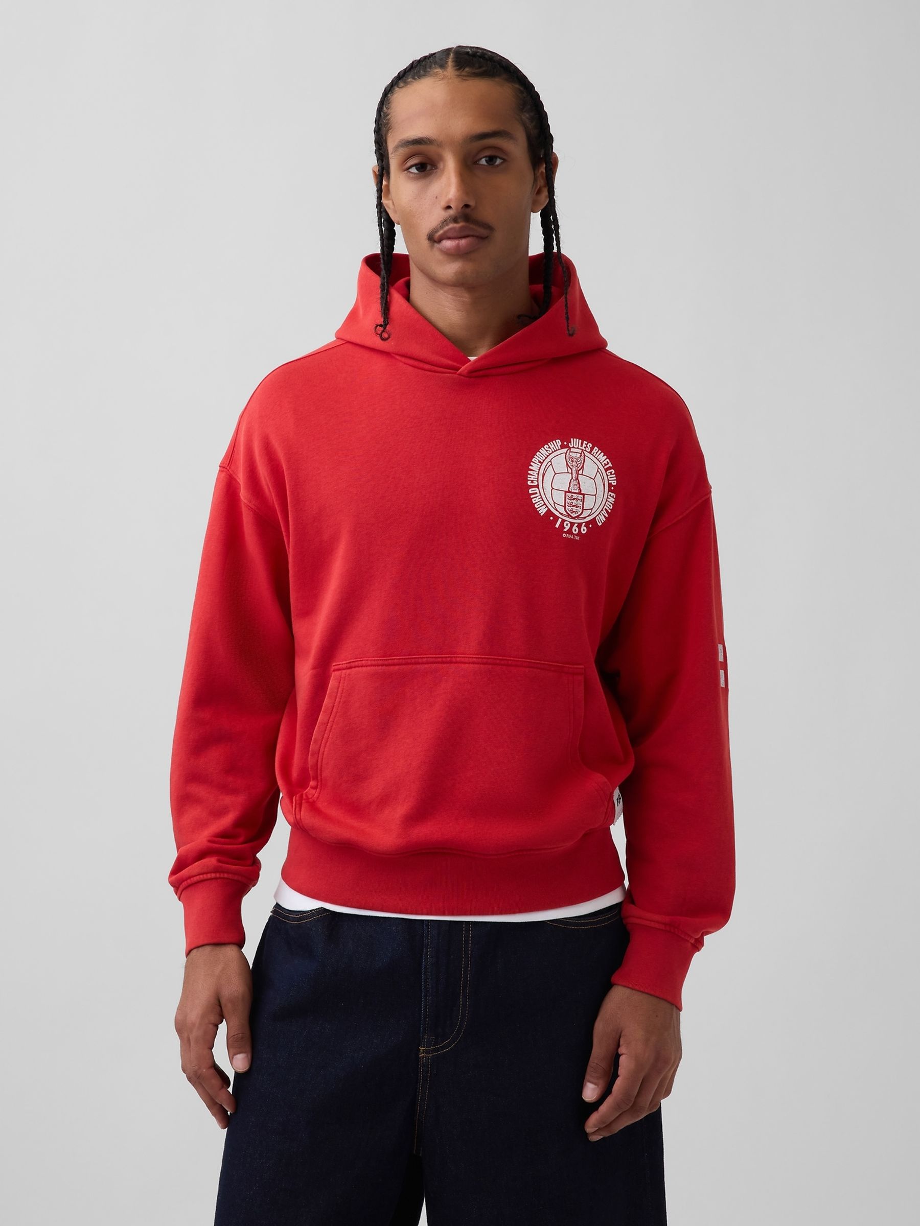 Red England FIFA WORLD CUP™ Vintage Soft Oversized Hoodie - Image 1 of 4