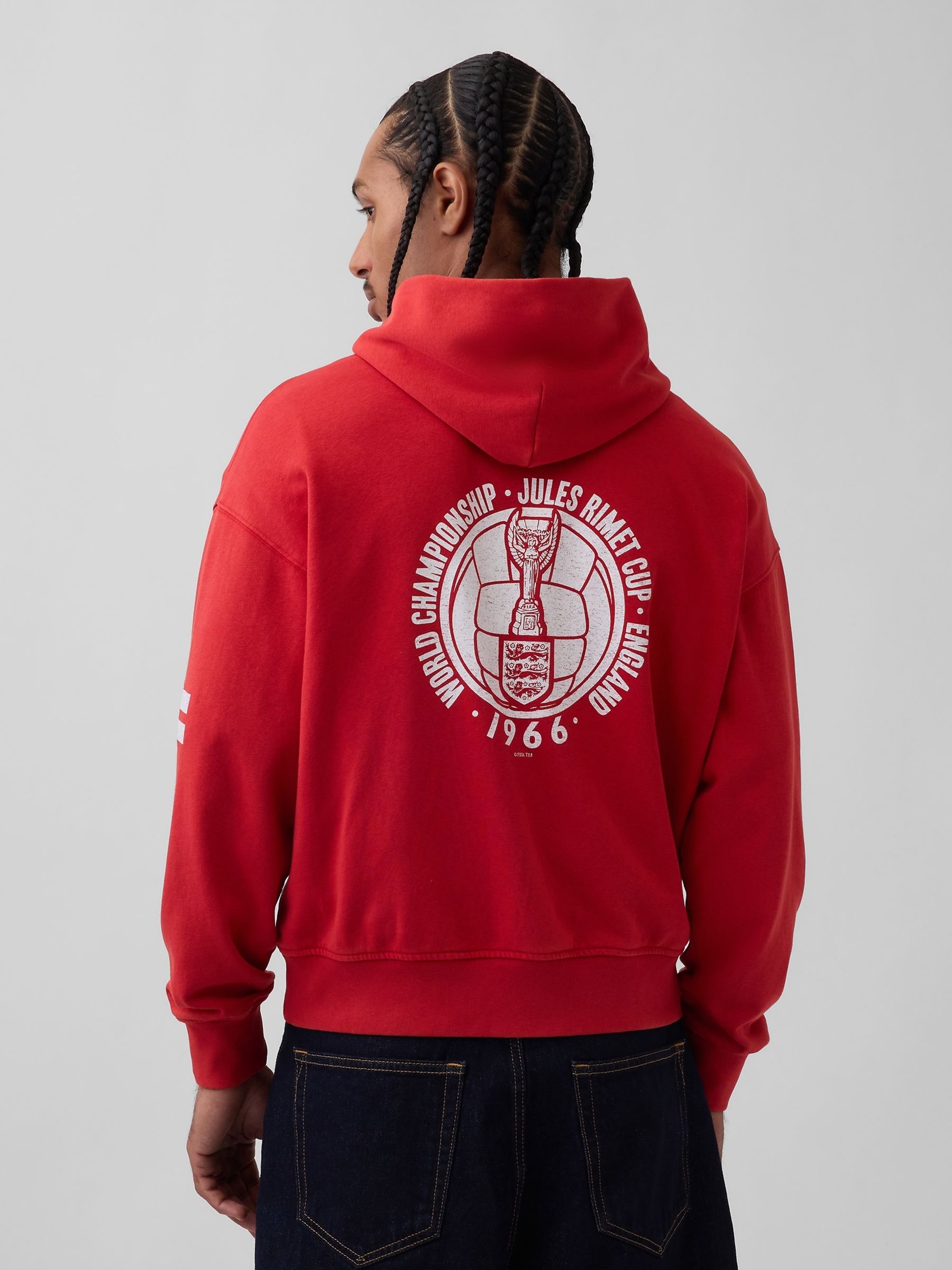 Red England FIFA WORLD CUP™ Vintage Soft Oversized Hoodie - Image 2 of 4
