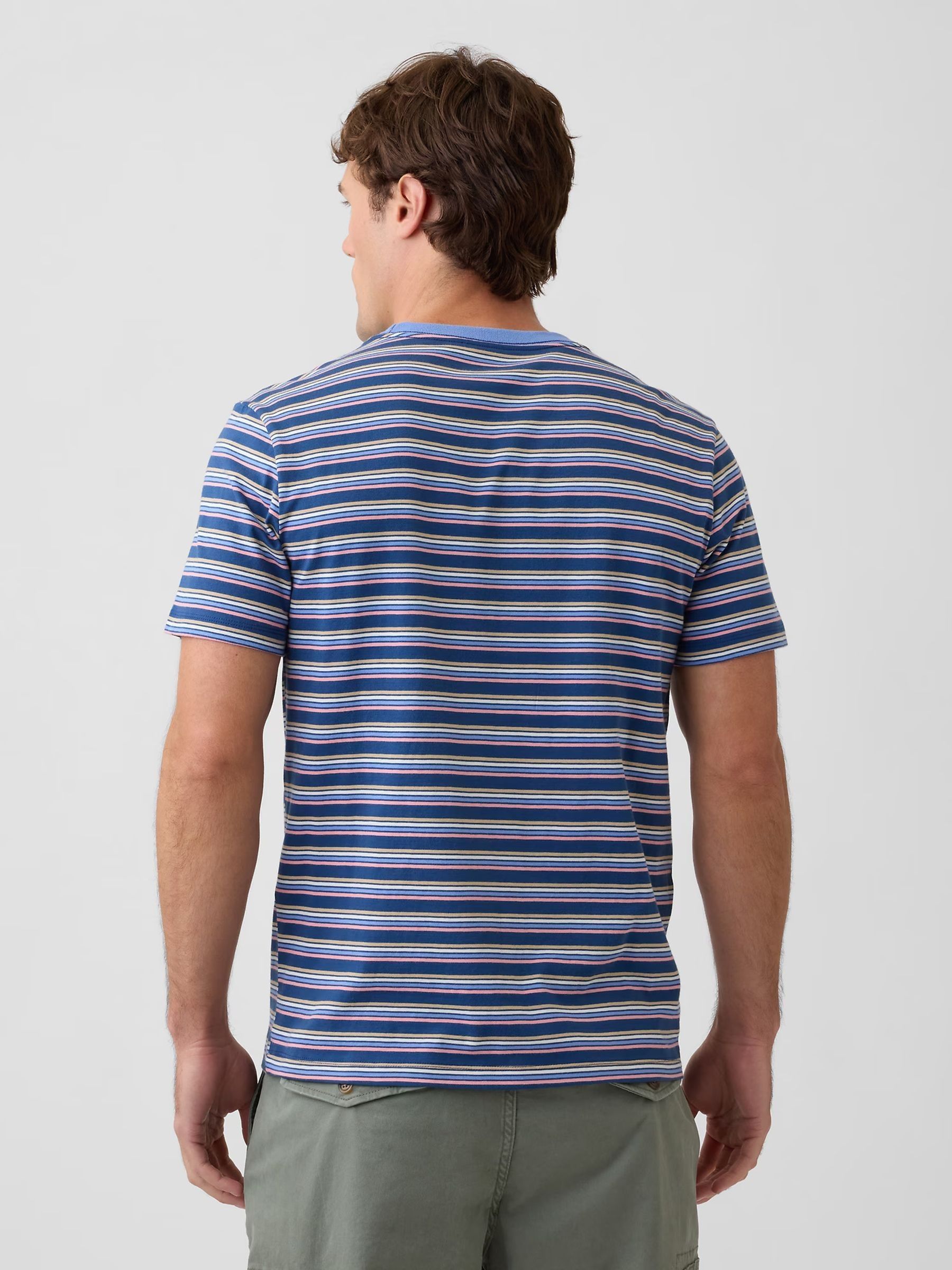 Blue Everyday Soft Stripe Short Sleeve T-Shirt - Image 2 of 2