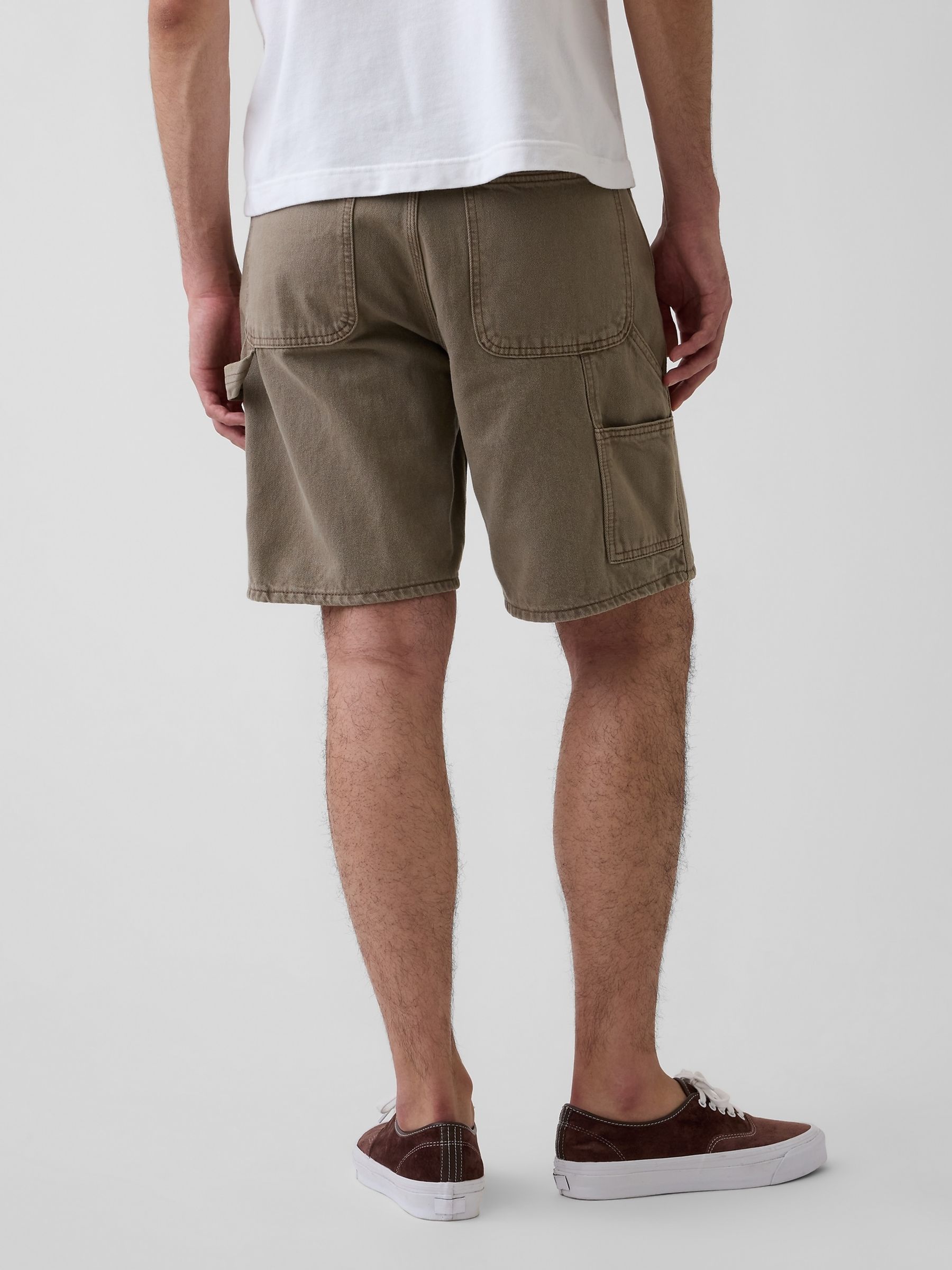 Brown 9 inch Loose Denim Carpenter Shorts - Image 2 of 6 Brown 9 inch Loose Denim Carpenter Shorts - Image 2 of 6