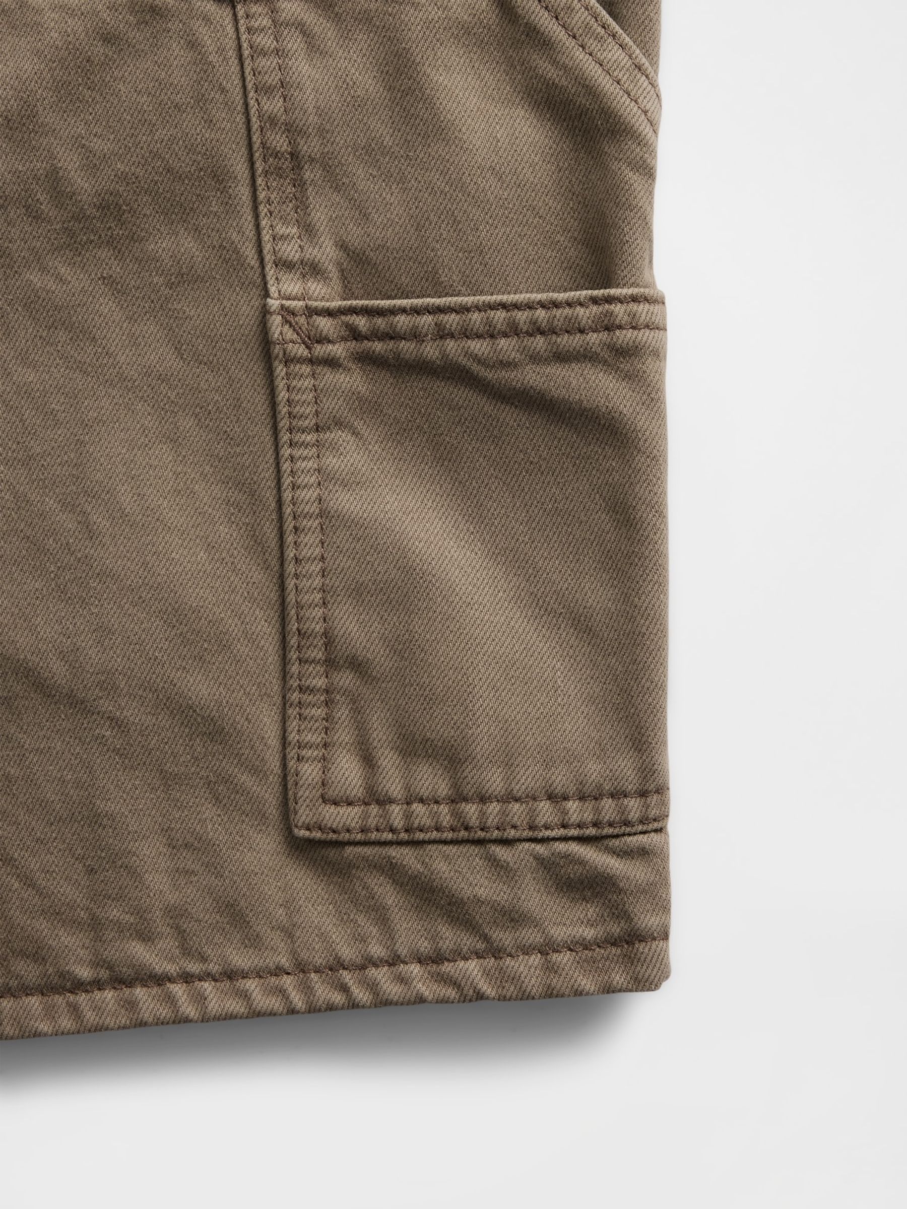 Brown 9 inch Loose Denim Carpenter Shorts - Image 6 of 6