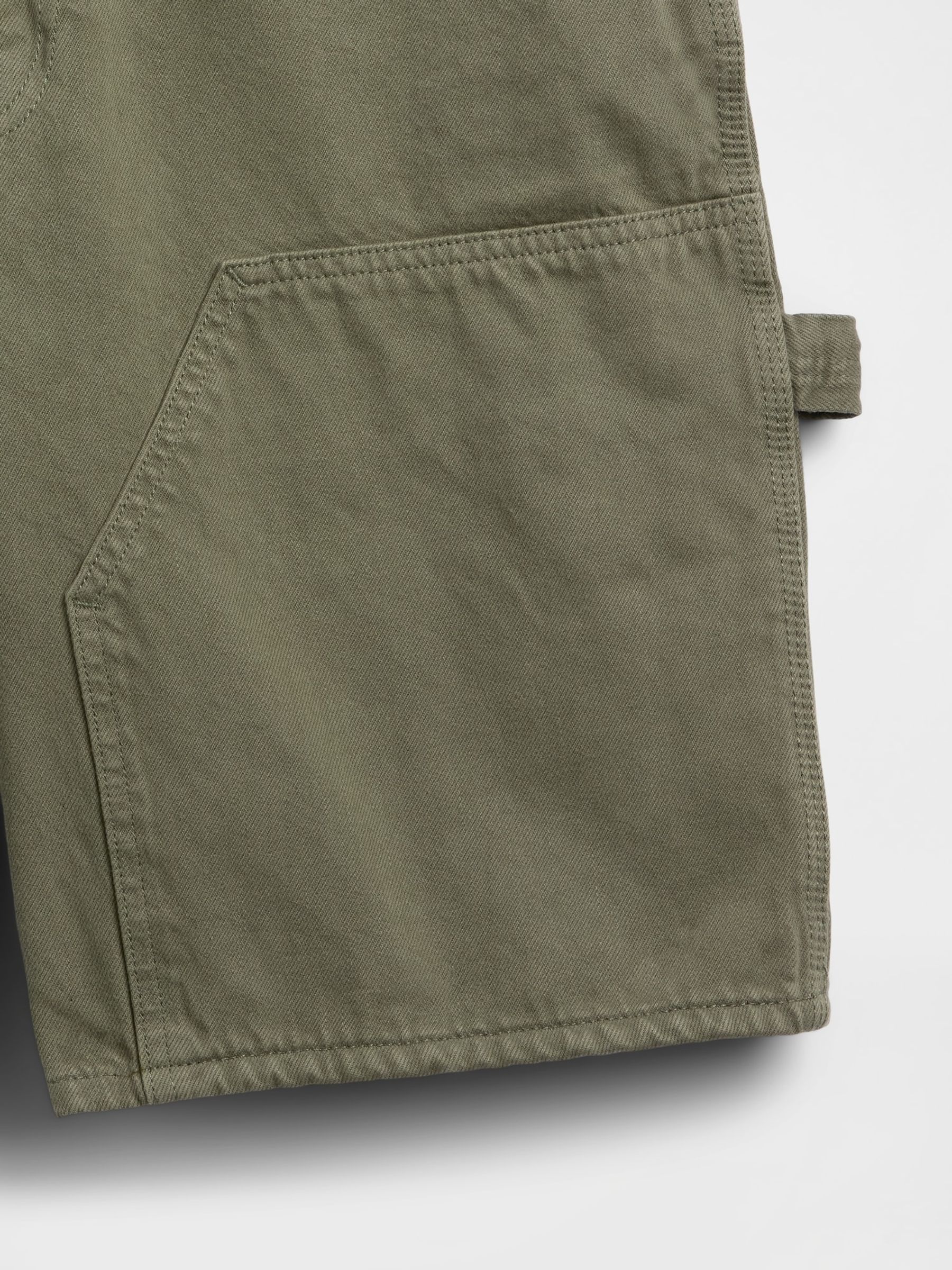 Green 9 inch Loose Denim Carpenter Shorts - Image 6 of 6