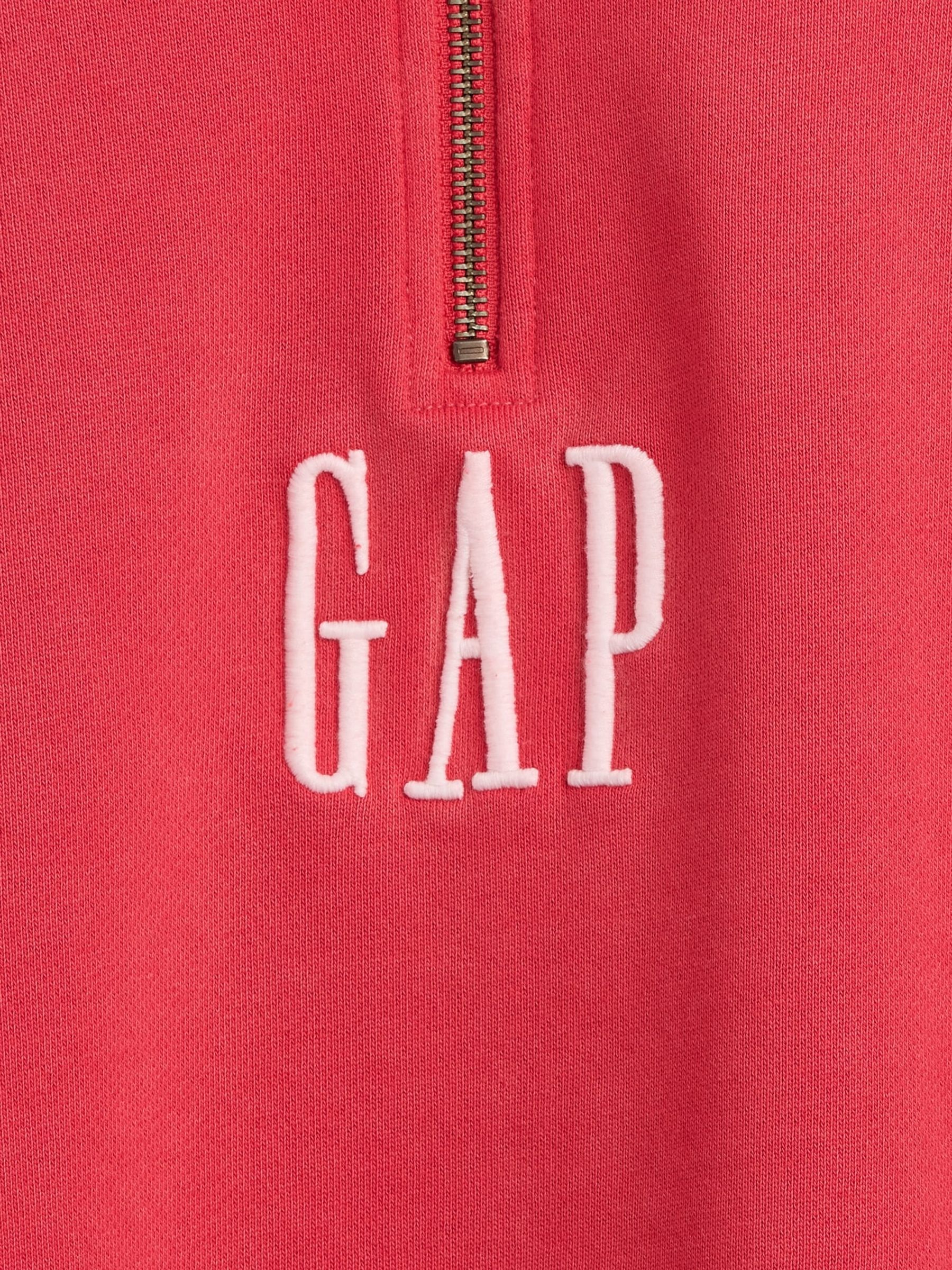 Red Heavyweight Oversized Logo Quarter-Zip Sweatshirt - Image 4 of 4