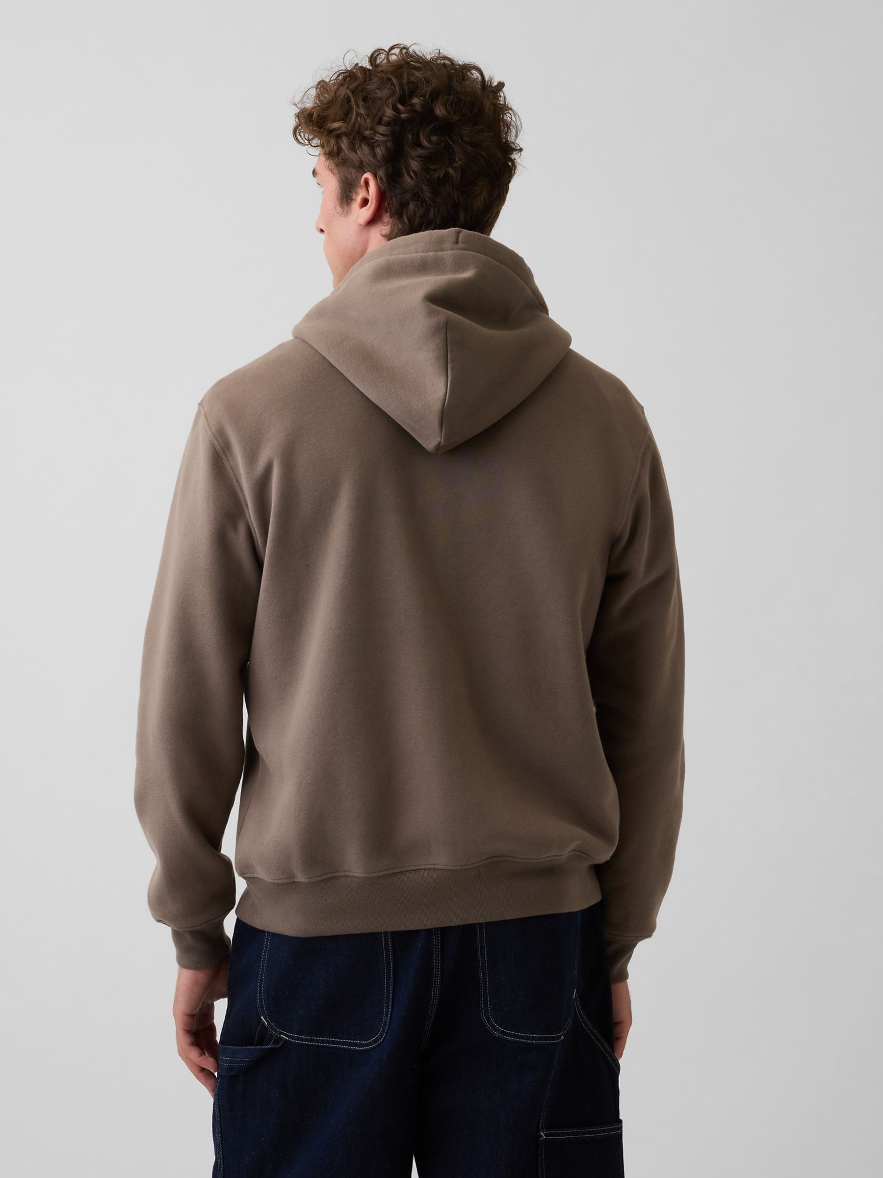 Brown Relaxed Gap Logo Zip Hoodie - Image 2 of 4